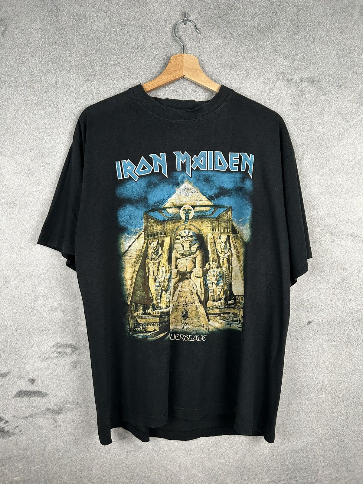 Vintage Iron Maiden Powerslave Rock Band Graphic Tee Rare, image size:1200x1600
