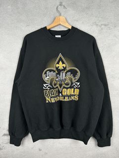 deadmansupplyco Vintage Football - New Orleans Saints (Gold New Orleans Wordmark) Long Sleeve T-Shirt