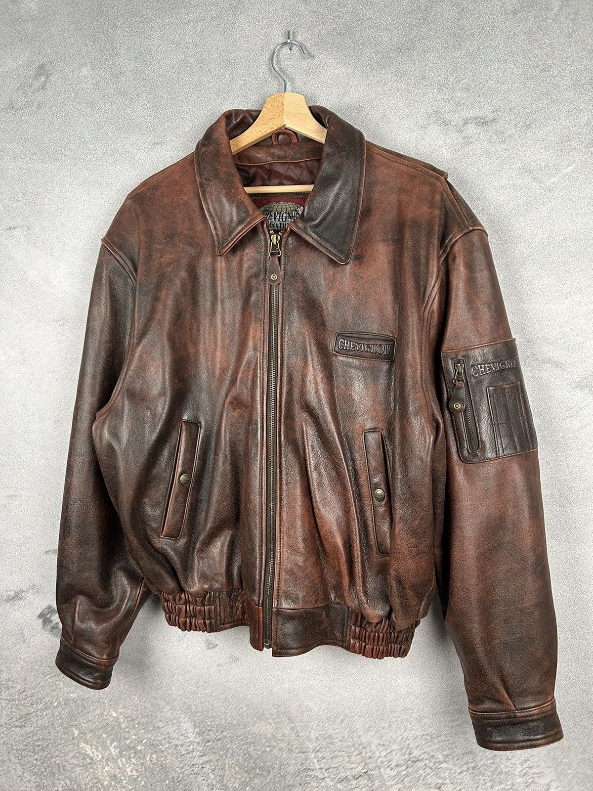 Genuine Leather × Leather Jacket × Vintage Vintage Lamb Leather 