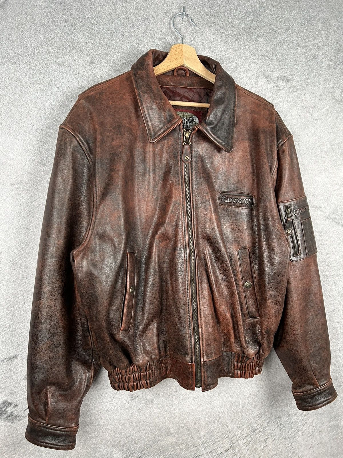 90s lamb leather jacket 90s vintage type A-2 flight leather JKT