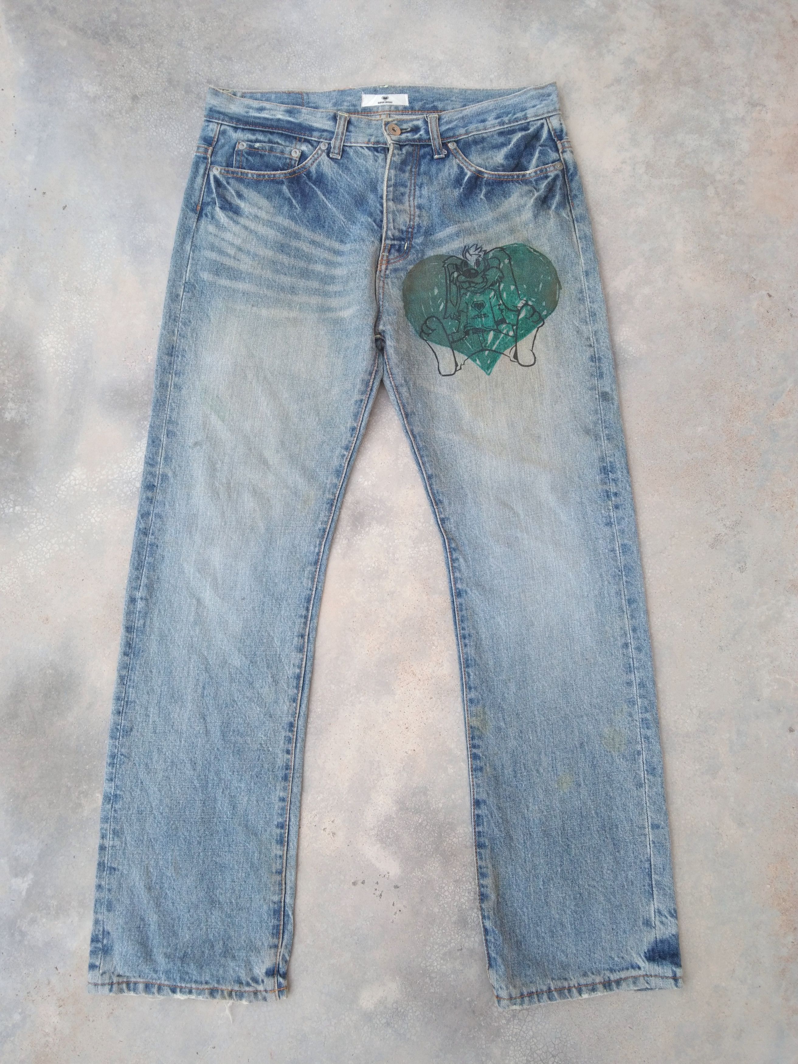Japanese Brand × Vintage Vintage Japanese Brand Jeans Super Lovers Big Logo 33x30 Size US 33 - 3 Thumbnail