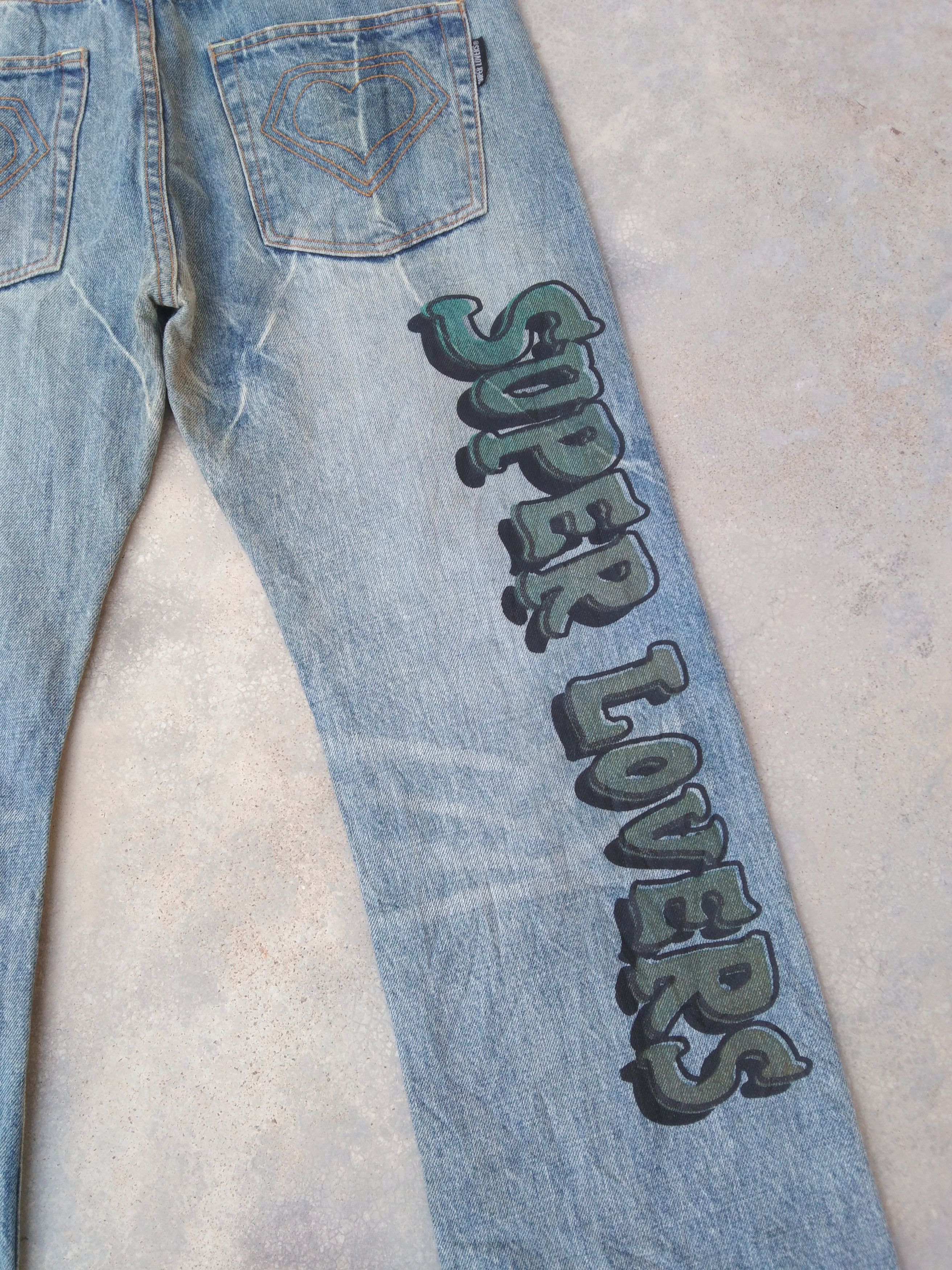 Japanese Brand × Vintage Vintage Japanese Brand Jeans Super Lovers Big Logo 33x30 Size US 33 - 2 Thumbnail
