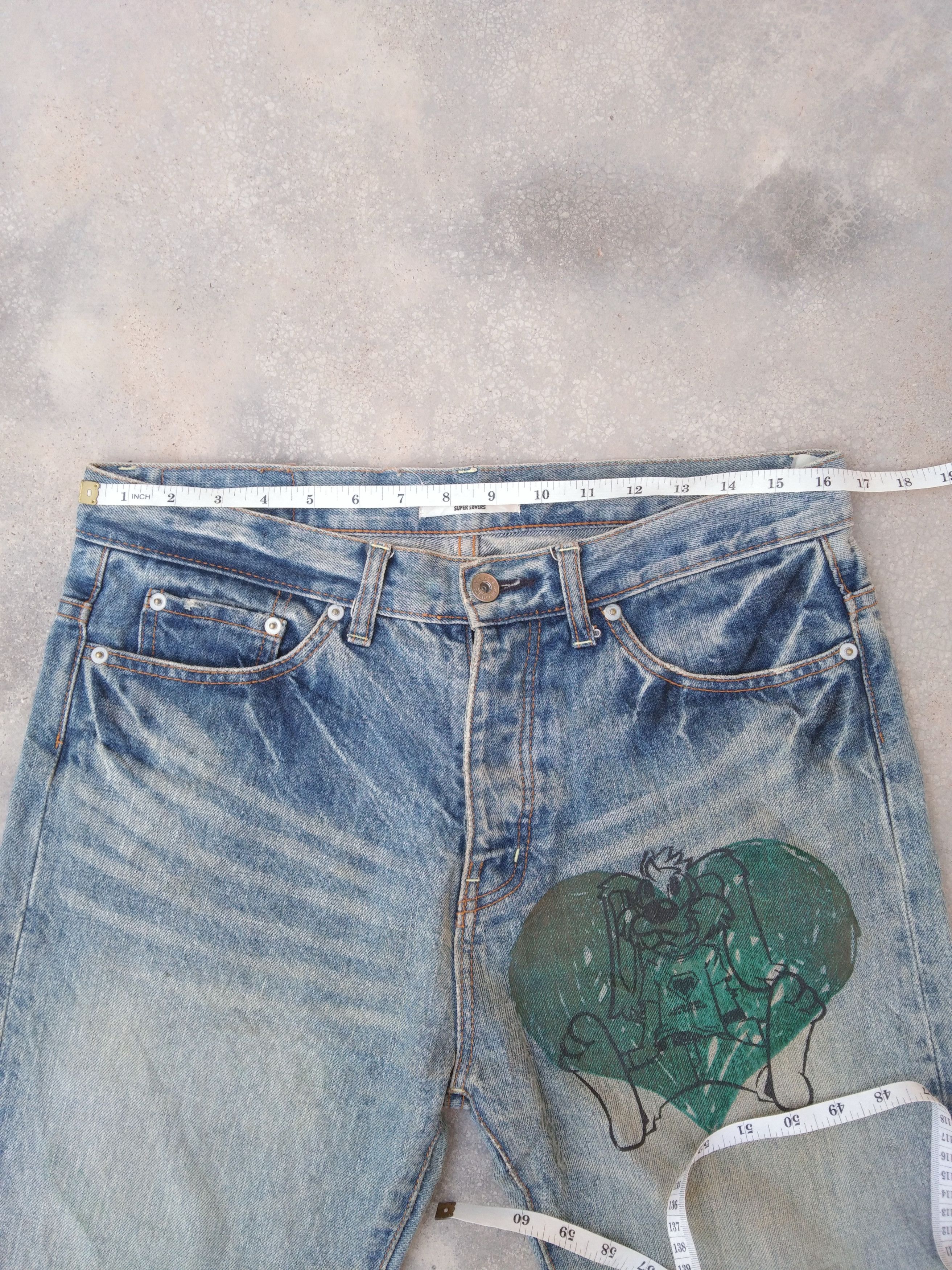 Japanese Brand × Vintage Vintage Japanese Brand Jeans Super Lovers Big Logo 33x30 Size US 33 - 7 Thumbnail
