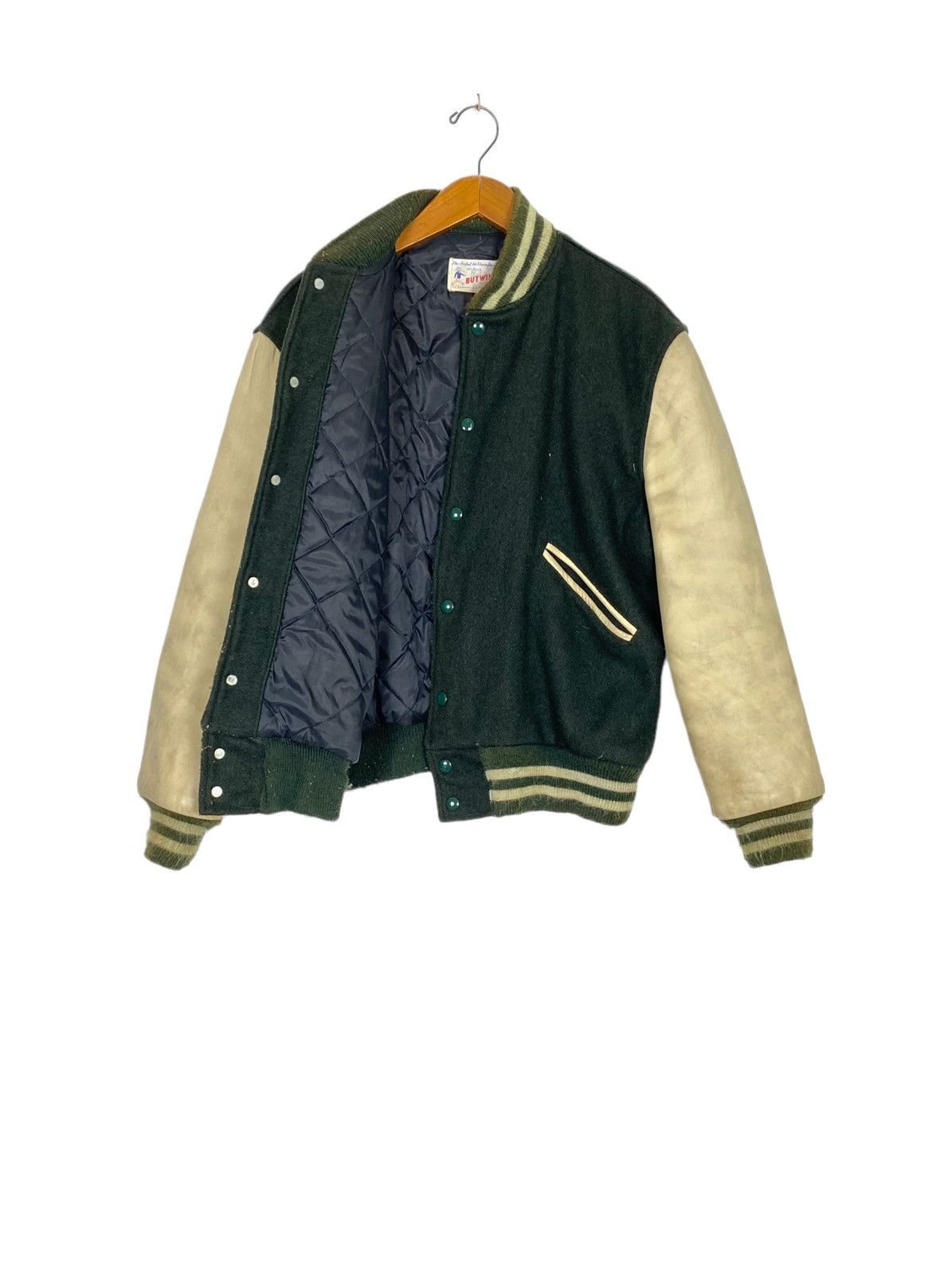 Vintage Rare‼️ Vintage Butwin Letterman Varsity Wool Leather Jacket Size US M / EU 48-50 / 2 - 2 Thumbnail