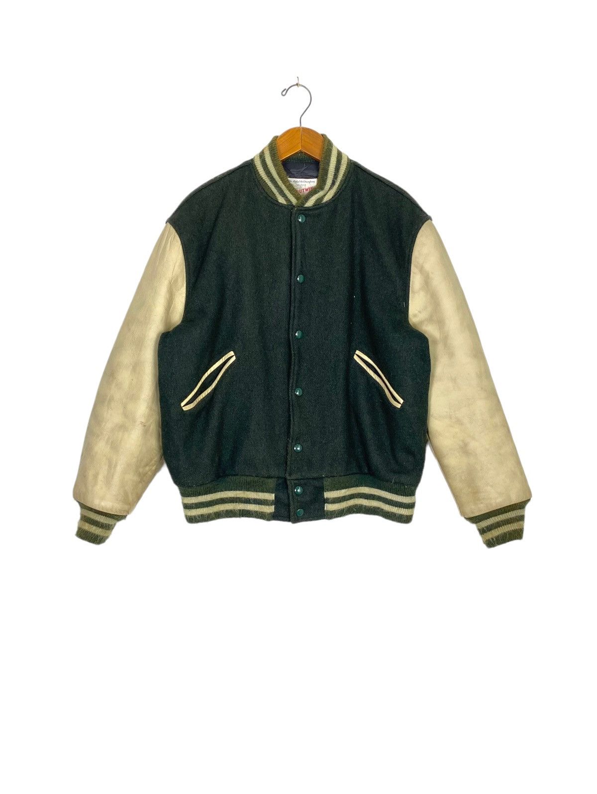 Vintage Rare‼️ Vintage Butwin Letterman Varsity Wool Leather Jacket Size US M / EU 48-50 / 2 - 1 Thumbnail