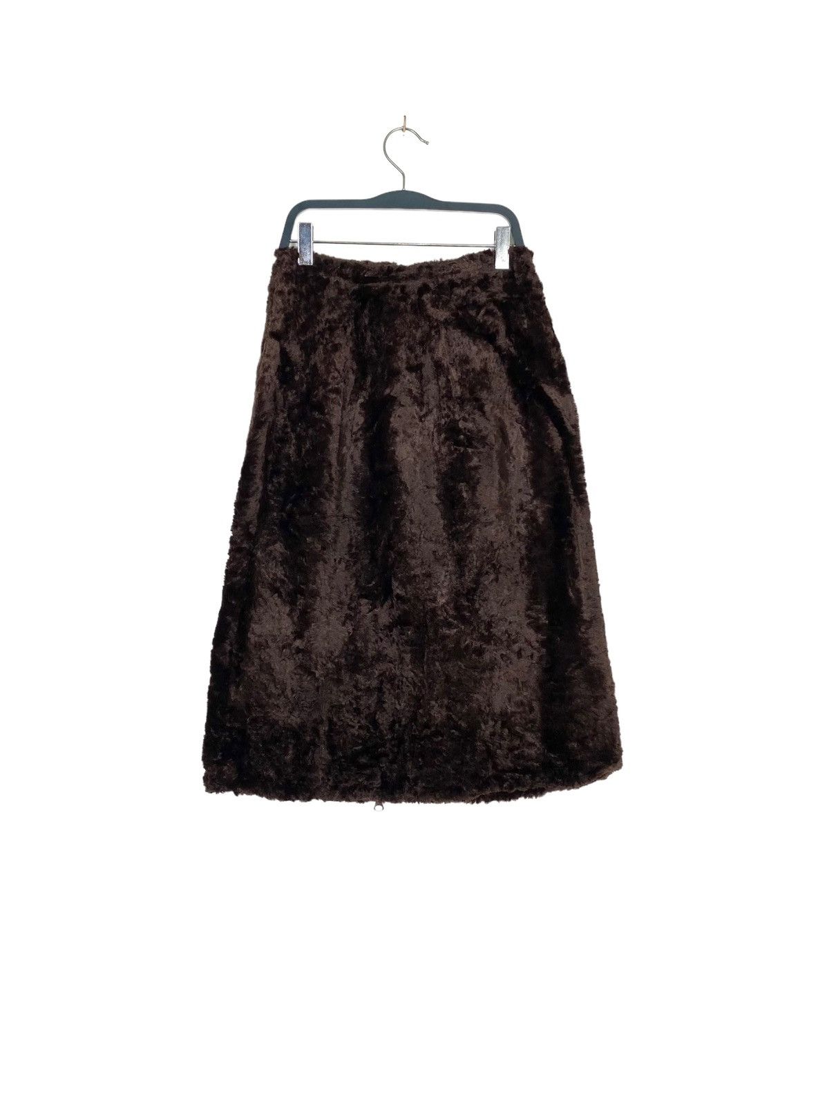 image of Vintage Atsuro Tayama Faux Fur Midi Skirt Made Japan in Brown, Women's (Size 24)
