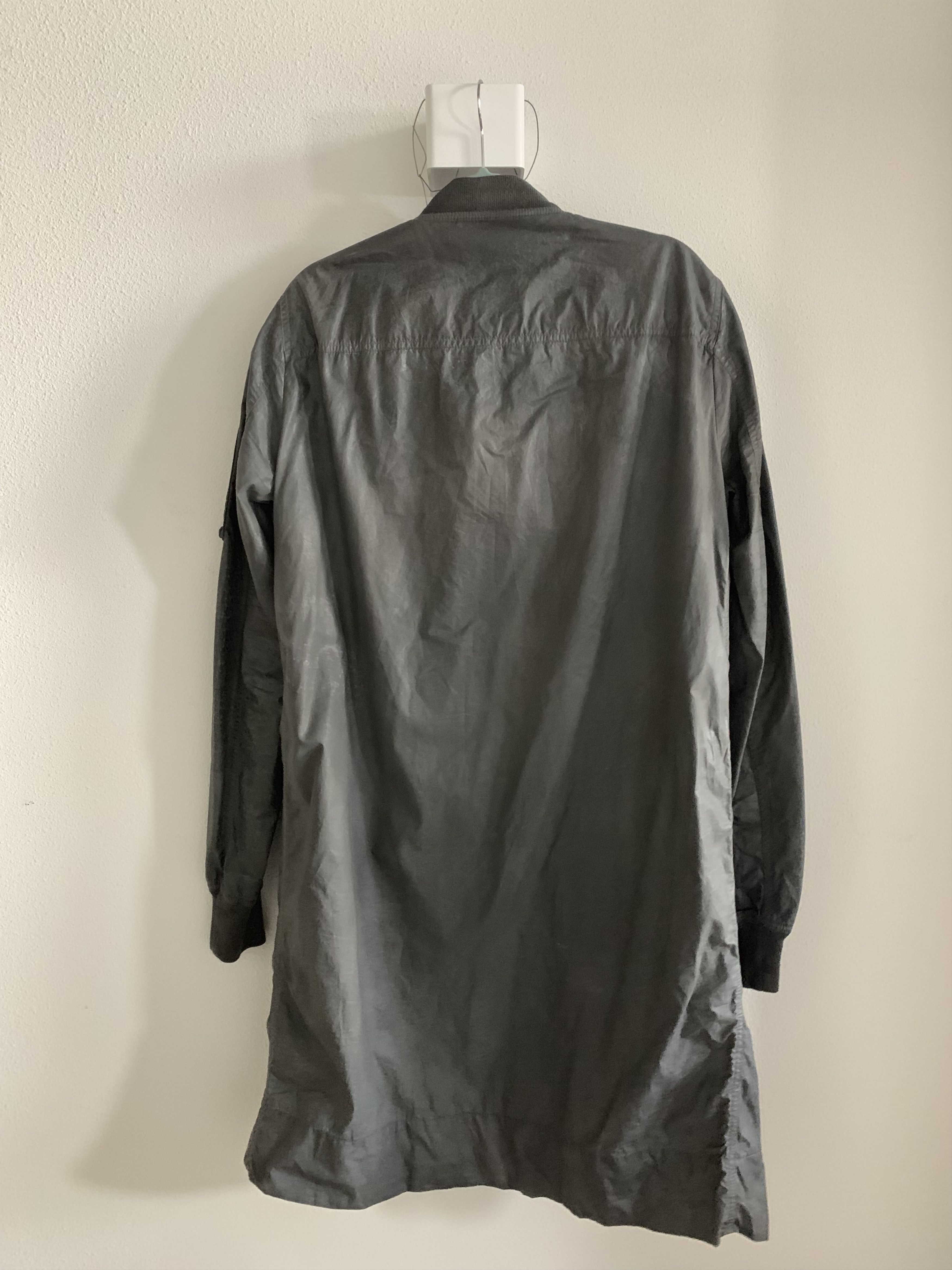 Rick Owens Drkshdw Coated Long Flight Bomber Jacket Size US M / EU 48-50 / 2 - 2 Thumbnail