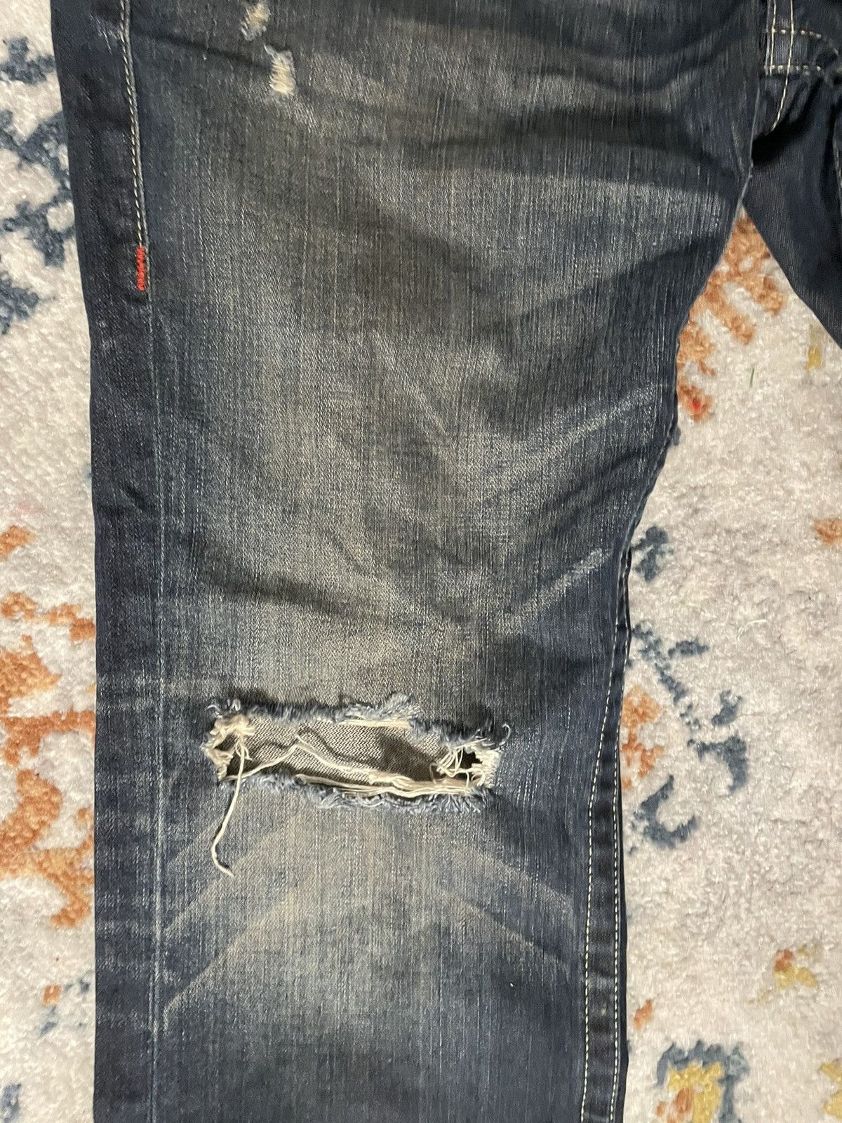 True Religion × Vintage vintage red stitched true religion jeans Size US 33 - 8 Thumbnail