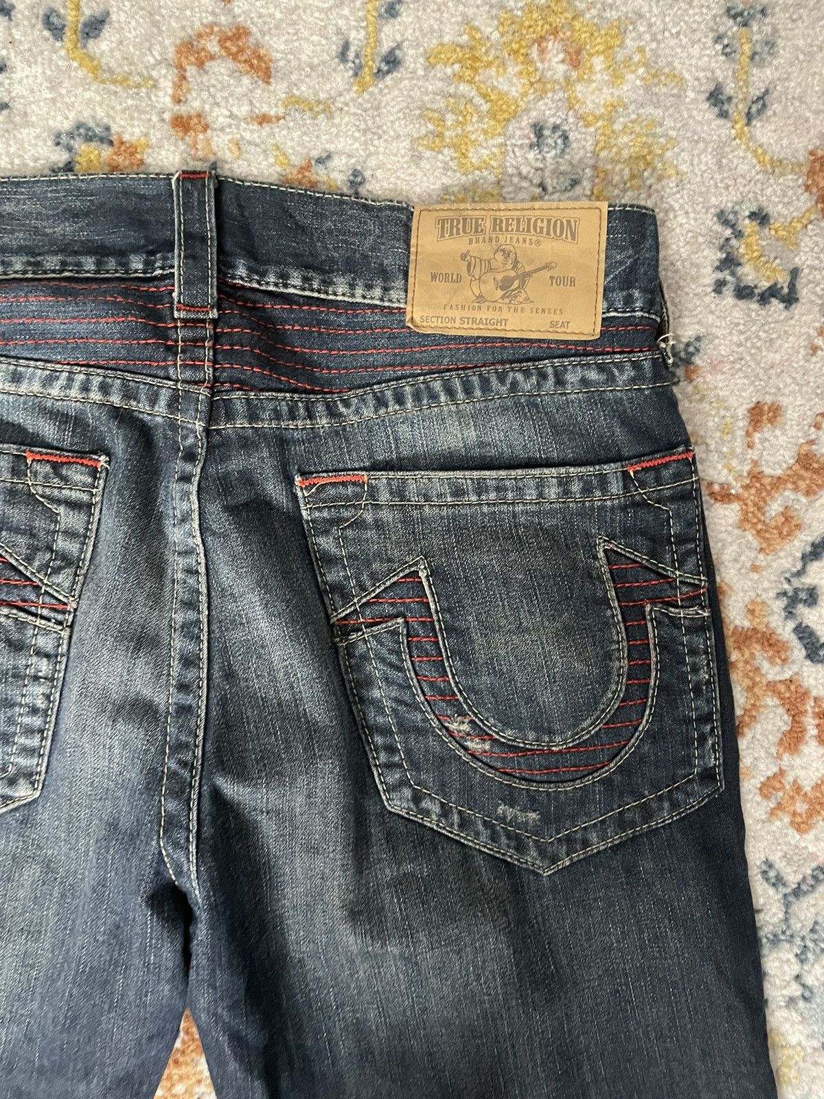 True Religion × Vintage vintage red stitched true religion jeans Size US 33 - 5 Thumbnail