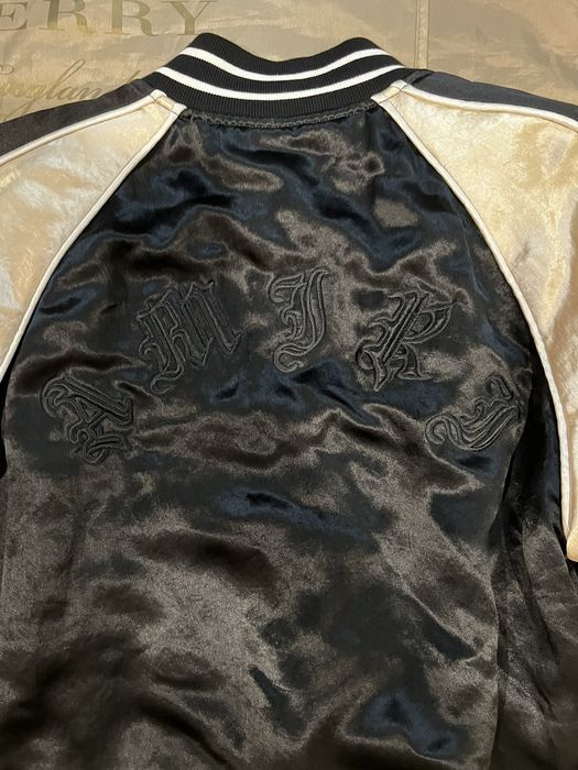 Amiri Amiri Men's Black Satin Flames Souvenir Jacket size M $2300