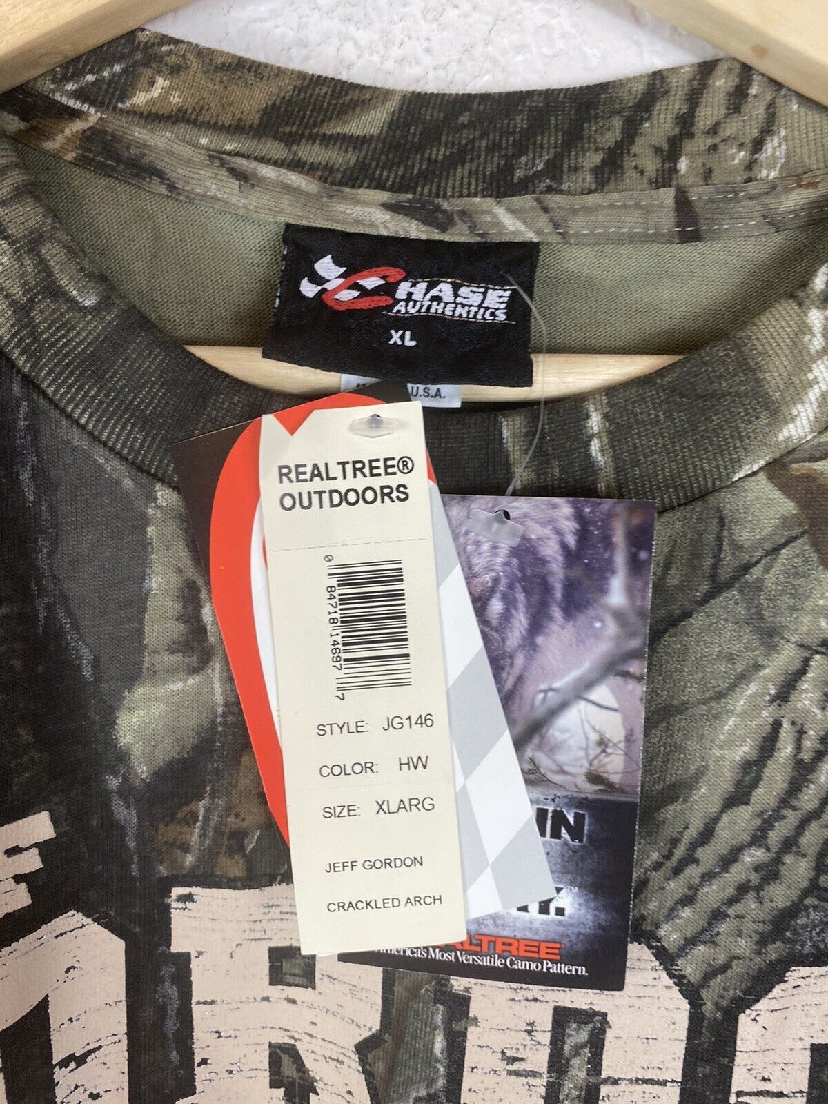 Vintage *RARE* Vintage Jeff Gordon #24 RealTree Camo Nascar T-Shirt Size US XL / EU 56 / 4 - 2 Thumbnail