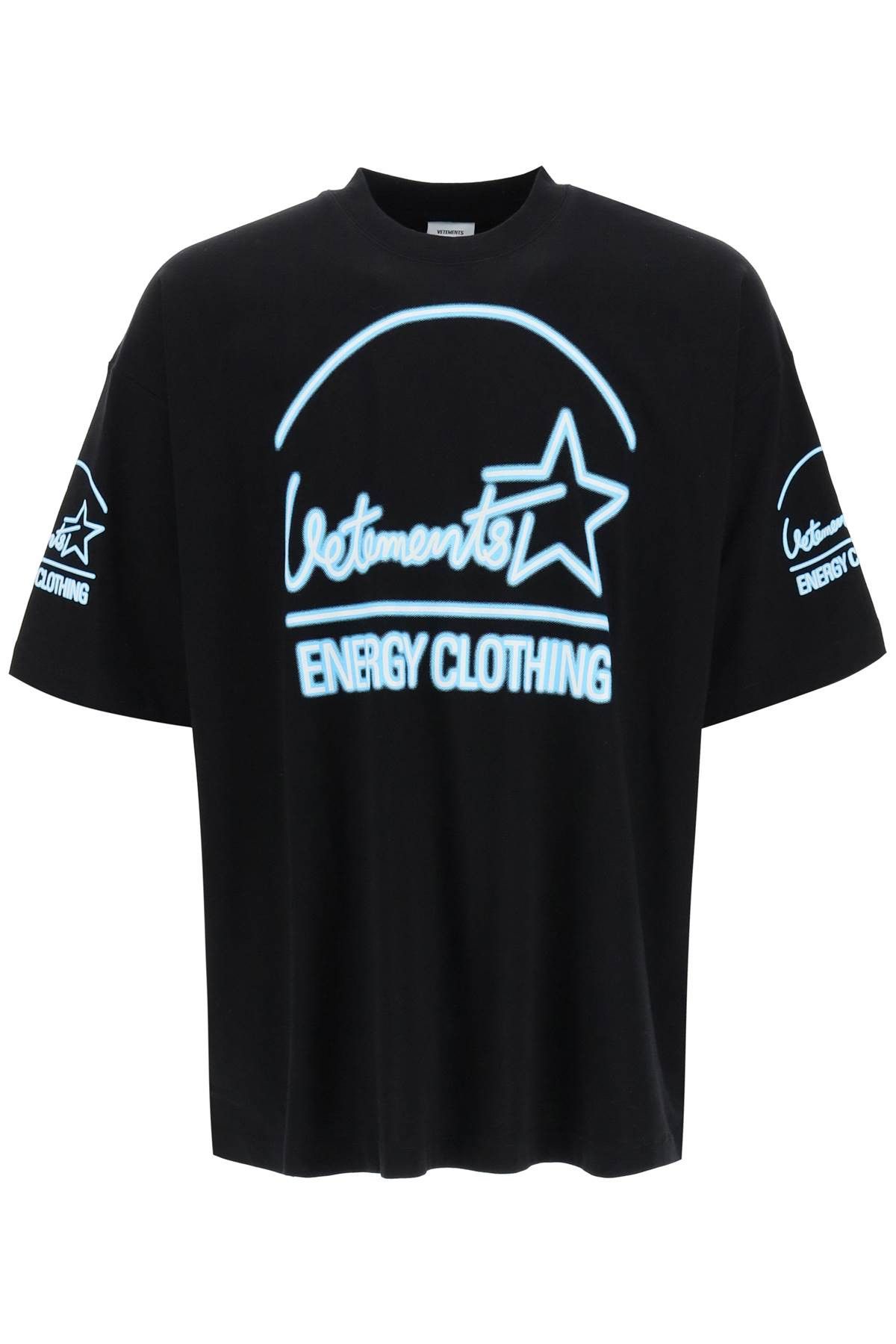 image of Vetements Energy Graphic Print T-Shirt in Black, Men's (Size 2XL)
