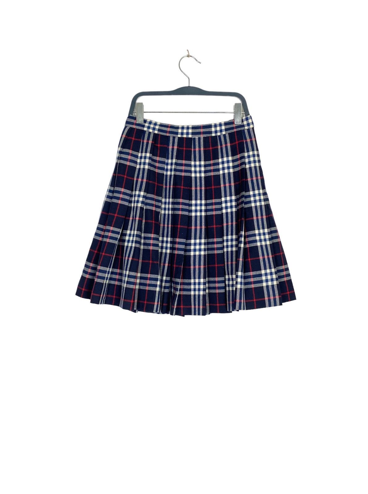 image of Burberry London Mini Nova Check Skirt Made In Japan in Blue, Women's (Size 24)