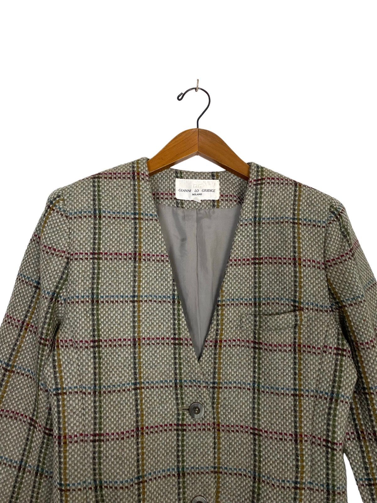 Gianni Valentino Gianni Lo Giudice Milano Single Breasted Blazer Wool Check Size M / US 6-8 / IT 42-44 - 2 Thumbnail