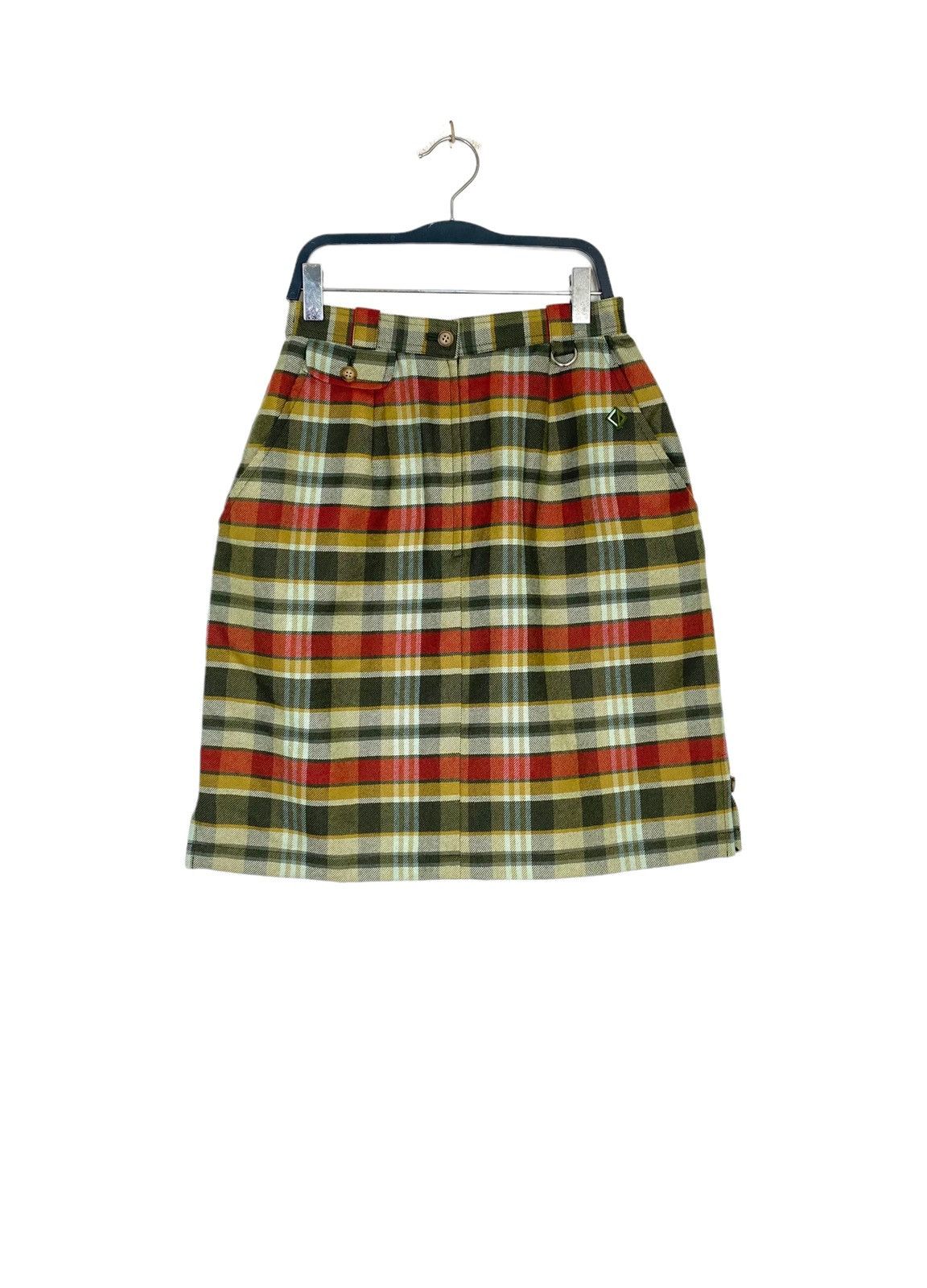 image of Christian Dior Monsieur x Dior VTG Christian Dior Sport Mini Skirt Checked Pattern in Green, Women'
