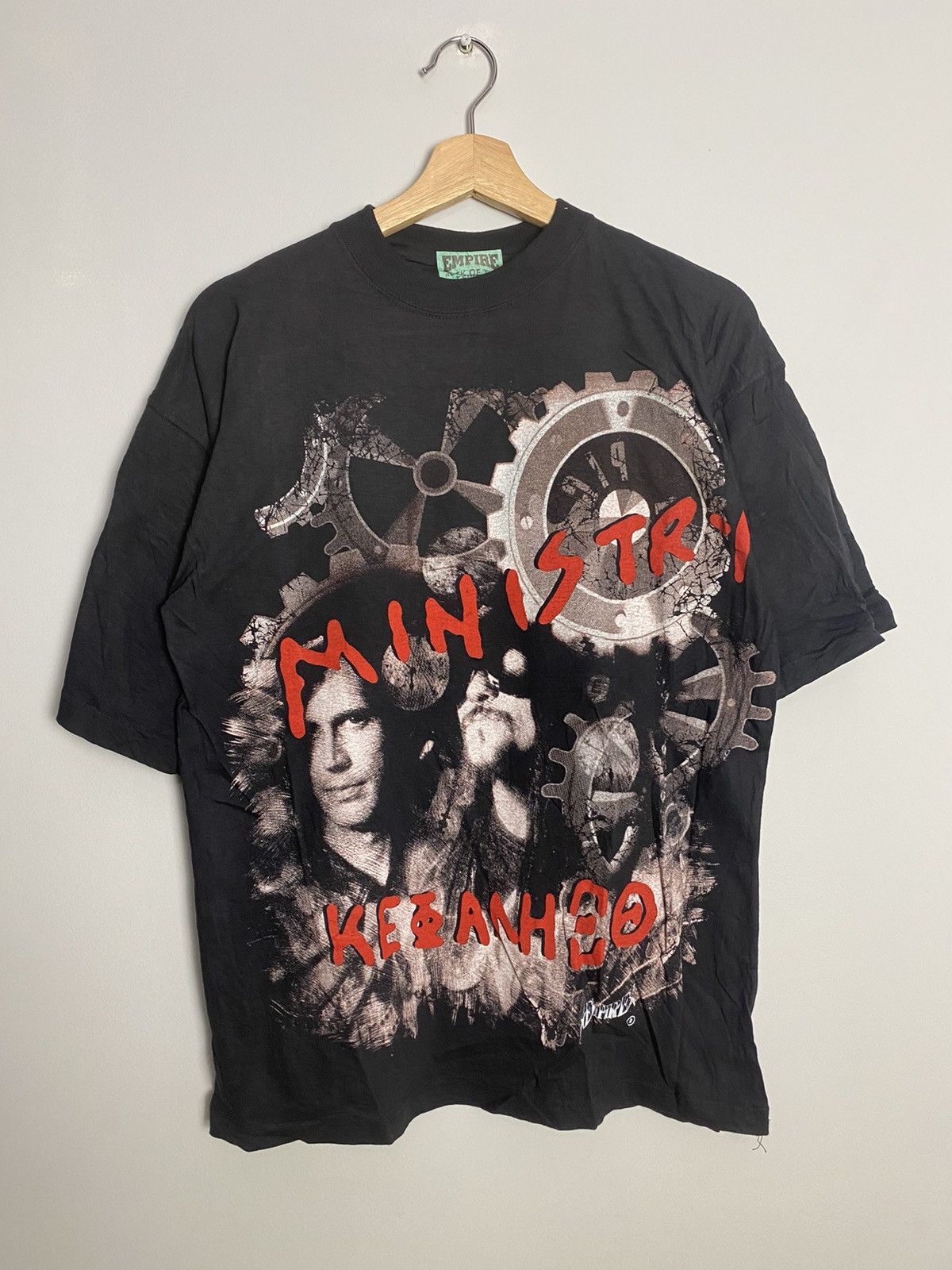 image of Rare Vintage 90's Ministry Psalm 69 Band Metal Shirt Empire in Black, Men's (Size Large)