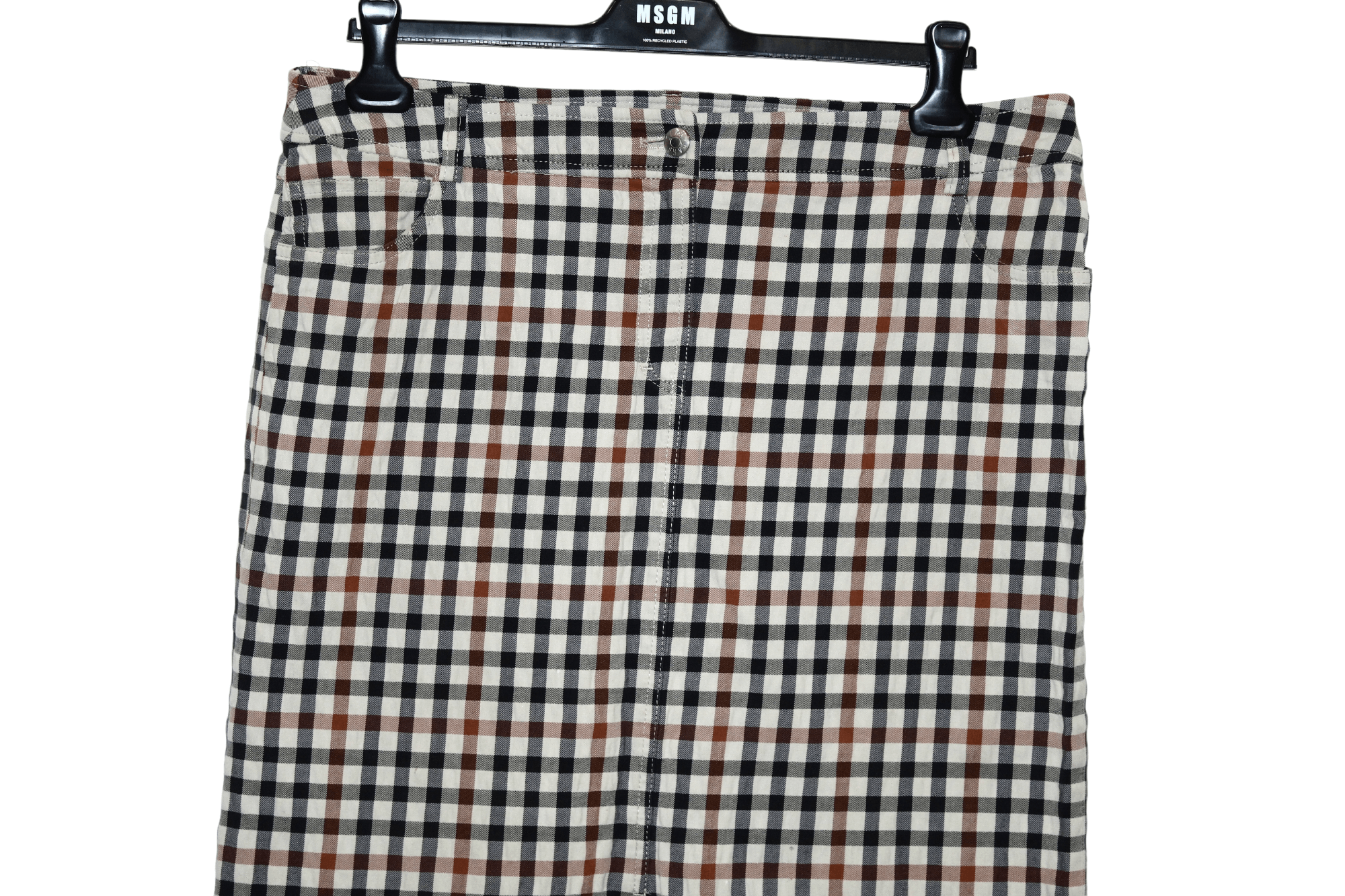 DAKS Daks London Casual Iconic Checked Cotton Multipocket Skirt Size 36" / US 14 / IT 50 - 2 Thumbnail