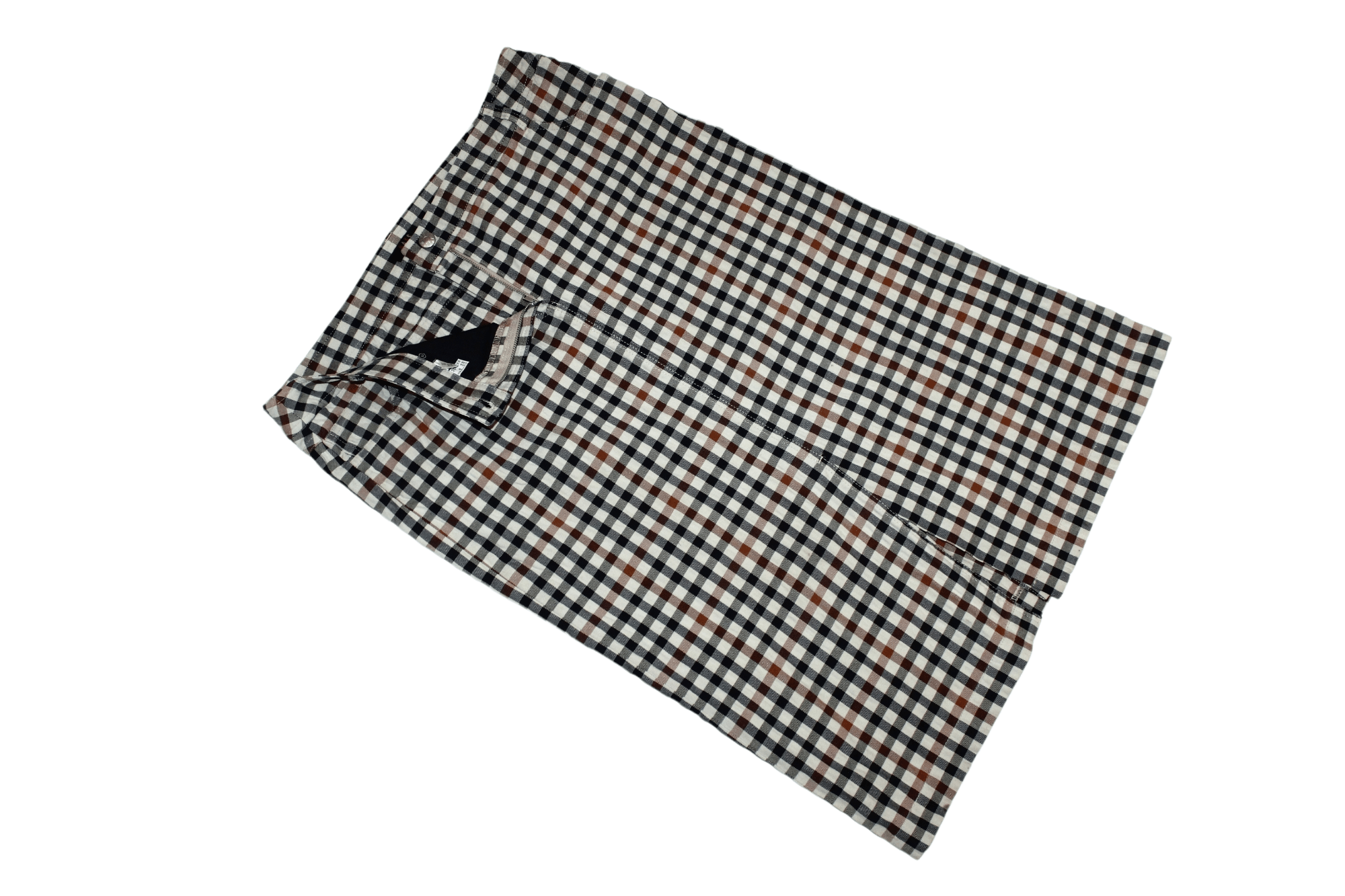 DAKS Daks London Casual Iconic Checked Cotton Multipocket Skirt Size 36" / US 14 / IT 50 - 7 Thumbnail