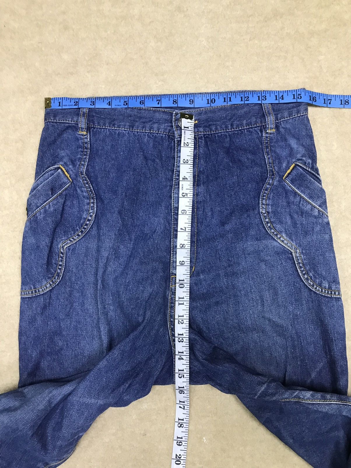 Issey Miyake × Japanese Brand × mercibeaucoup Mercibeaucoup Drop Crotch Denim Jeans Size US 31 - 9 Thumbnail