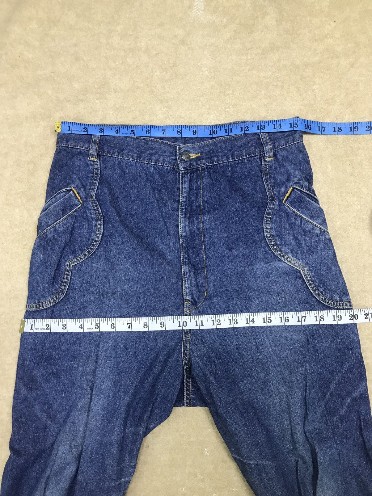 Issey Miyake × Japanese Brand × mercibeaucoup Mercibeaucoup Drop Crotch Denim Jeans Size US 31 - 10 Thumbnail