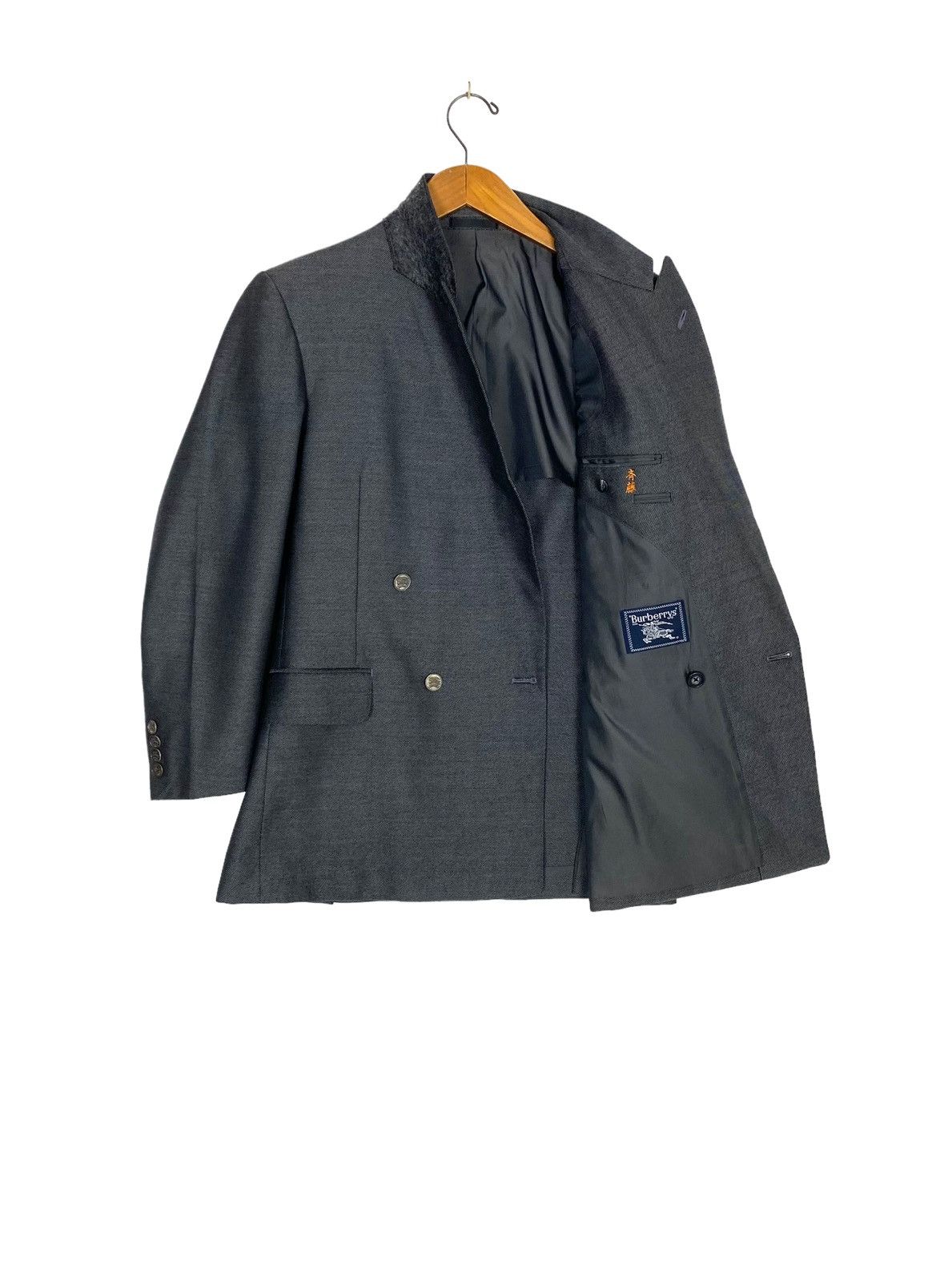 Burberry Vtg Burberrys Double Breasted Wool & Mohair Coat Blazer Size US M / EU 48-50 / 2 - 2 Thumbnail