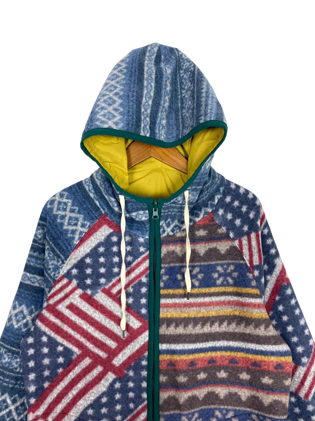 Japanese Brand Power to the People Reversible Fleece Hoodie American Flag Size L / US 10 / IT 46 - 3 Thumbnail