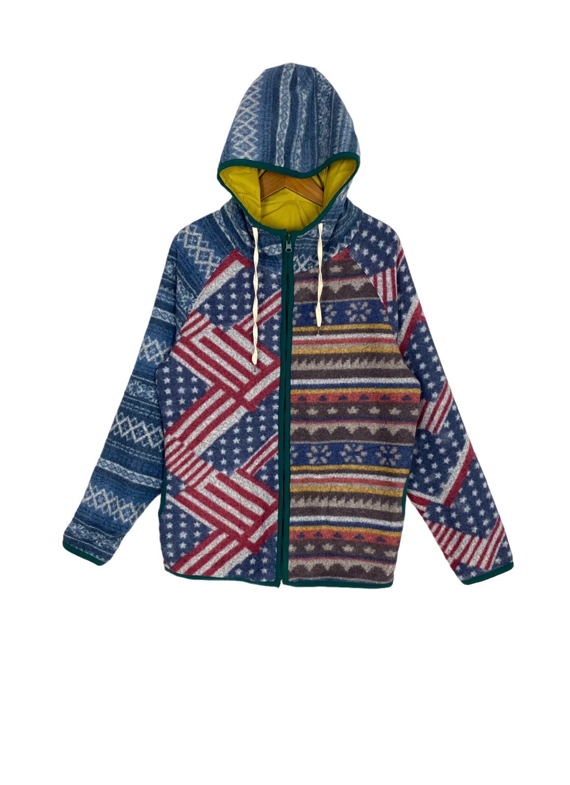 Japanese Brand Power to the People Reversible Fleece Hoodie American Flag Size L / US 10 / IT 46 - 2 Thumbnail