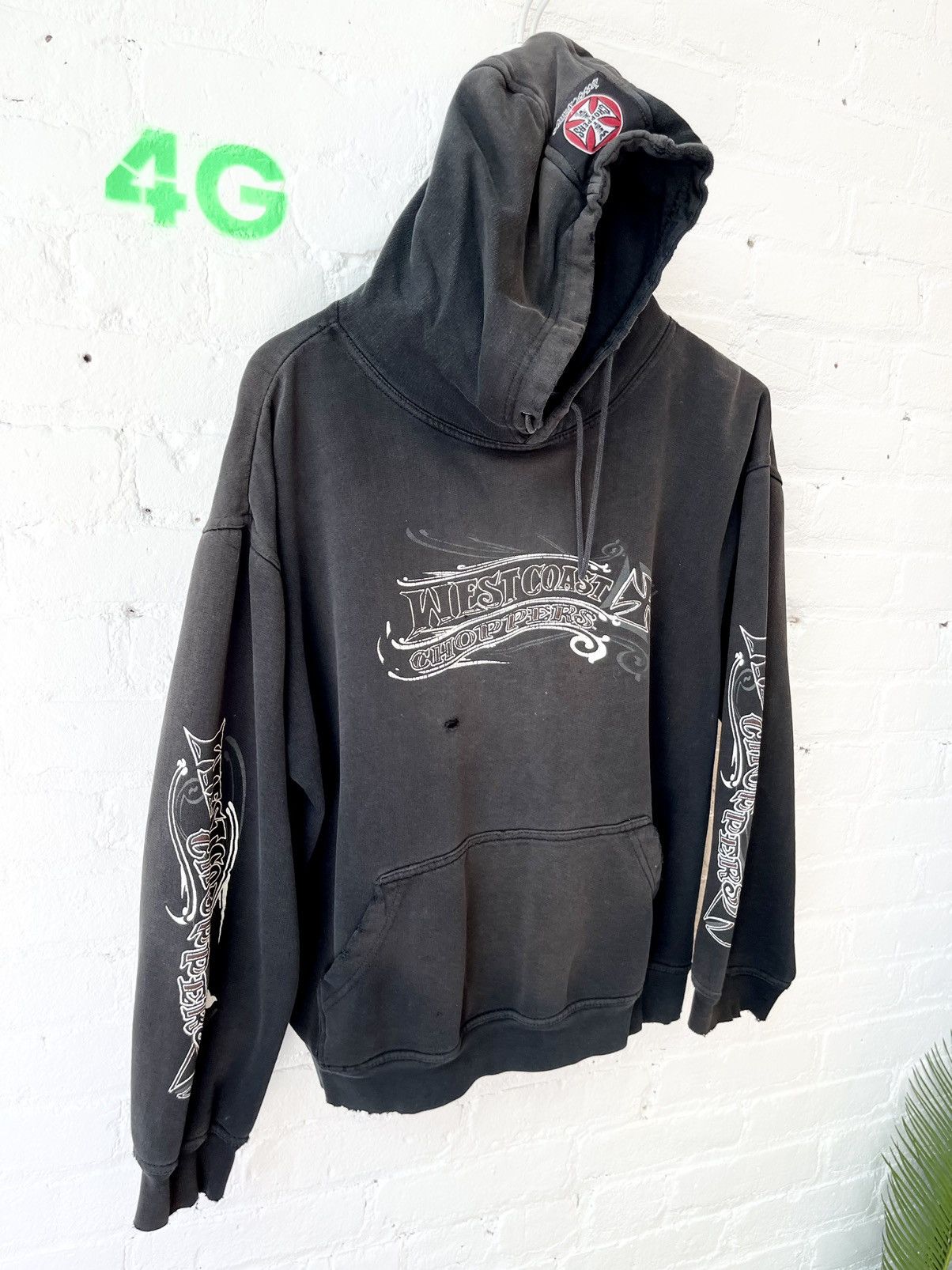 Vintage Vintage WCC THRASHED West Coast Chopper Hoodie M or L | Grailed