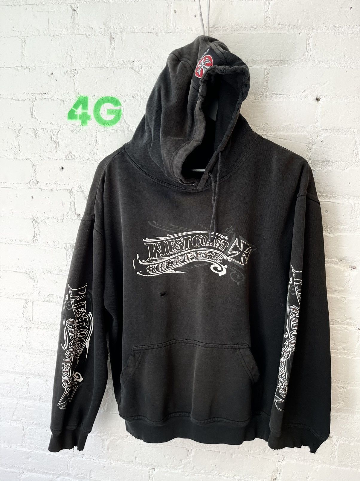 Vintage Vintage WCC THRASHED West Coast Chopper Hoodie M or L Size US M / EU 48-50 / 2 - 2 Thumbnail