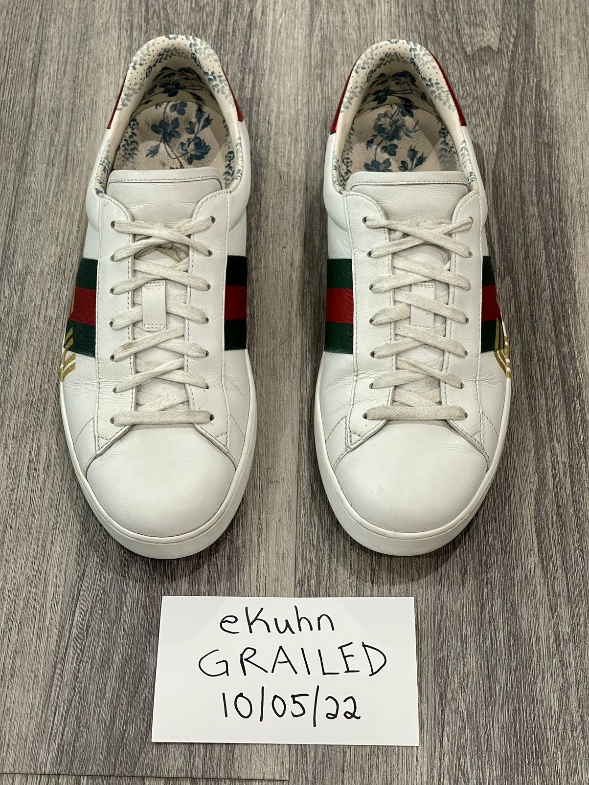 Gucci Gucci Ace Sega “Guccy” Gold Glitter Sneakers 523455 Sz. 42 Size US 9 / EU 42 - 8 Thumbnail