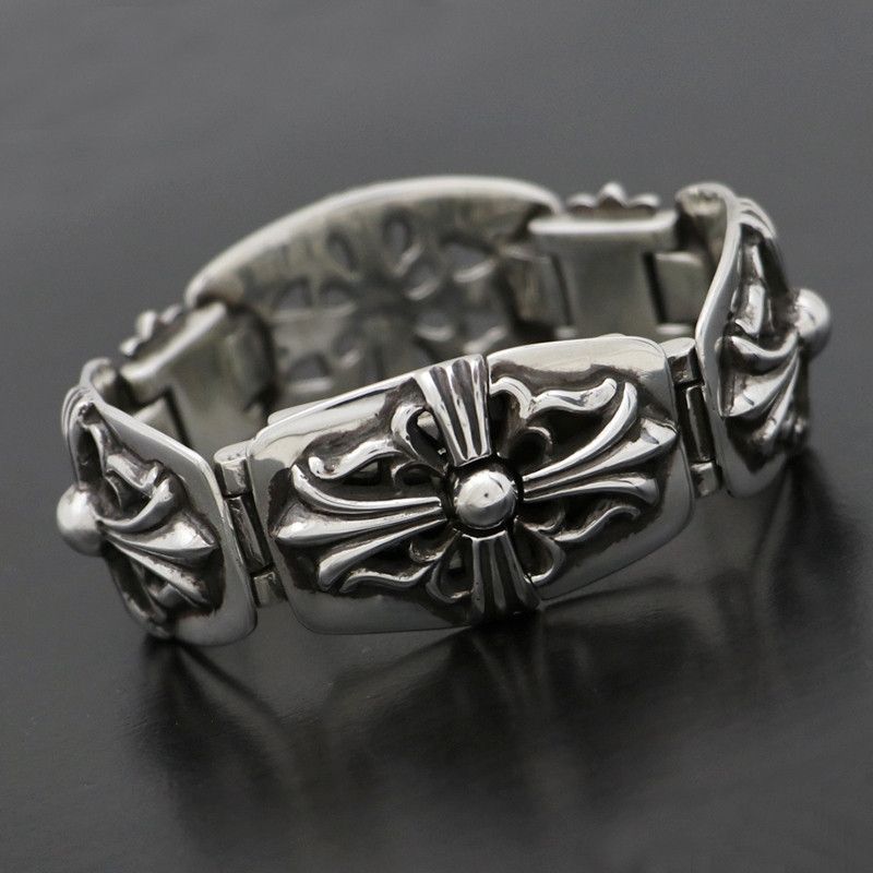 image of Chrome Hearts Keeper Bracelet in Silver, Men's