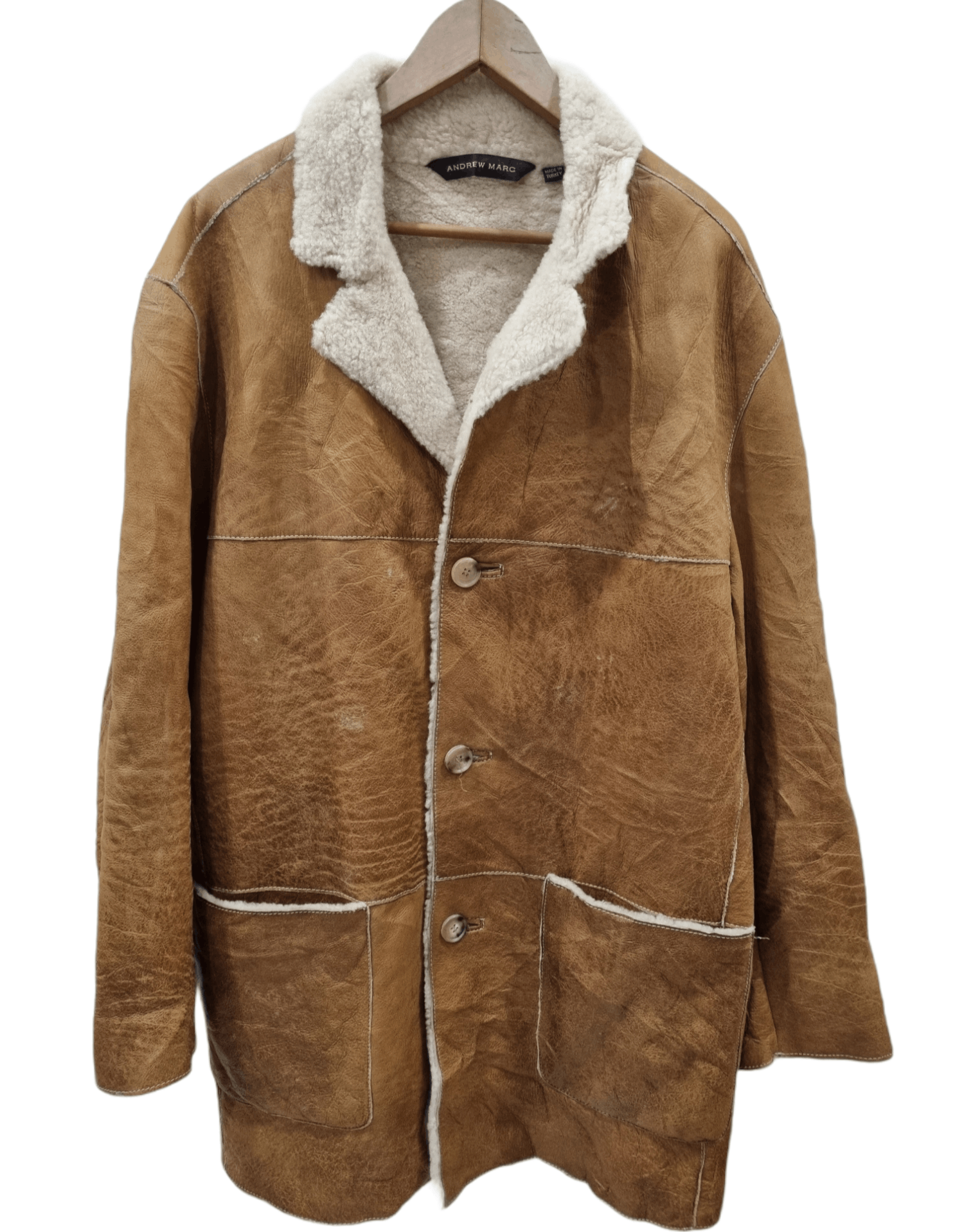 Andrew Marc × Designer 🔥Best Price🔥Andrew Marc Shearling Jacket Leather Size US XL / EU 56 / 4 - 1 Thumbnail