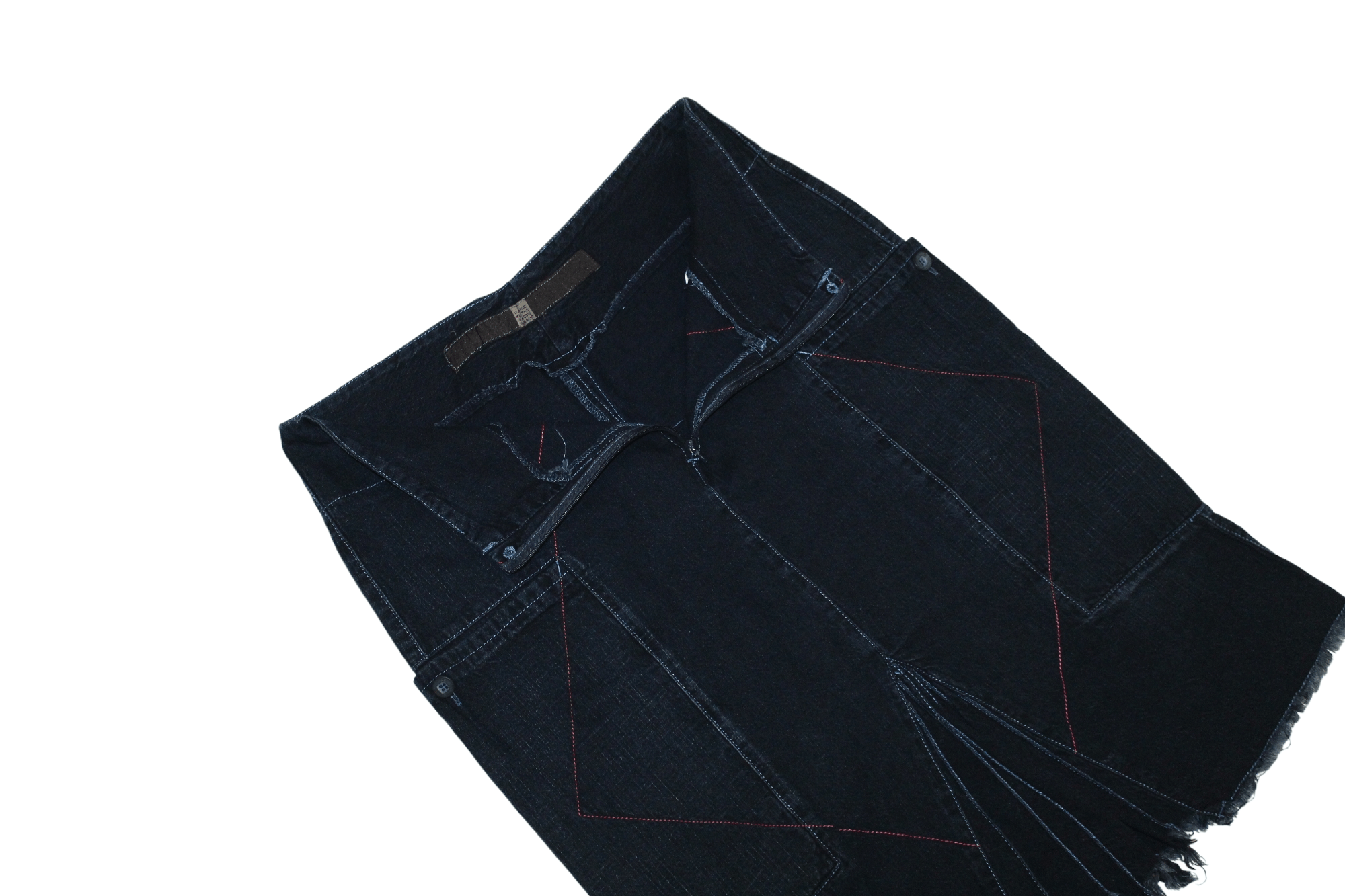 Marithe + Francois Girbaud Y2K 🔥 M+F.G. Deep Indigo Dyed Distressed Denim Cargo Skirt Size 28" / US 6 / IT 42 - 3 Thumbnail