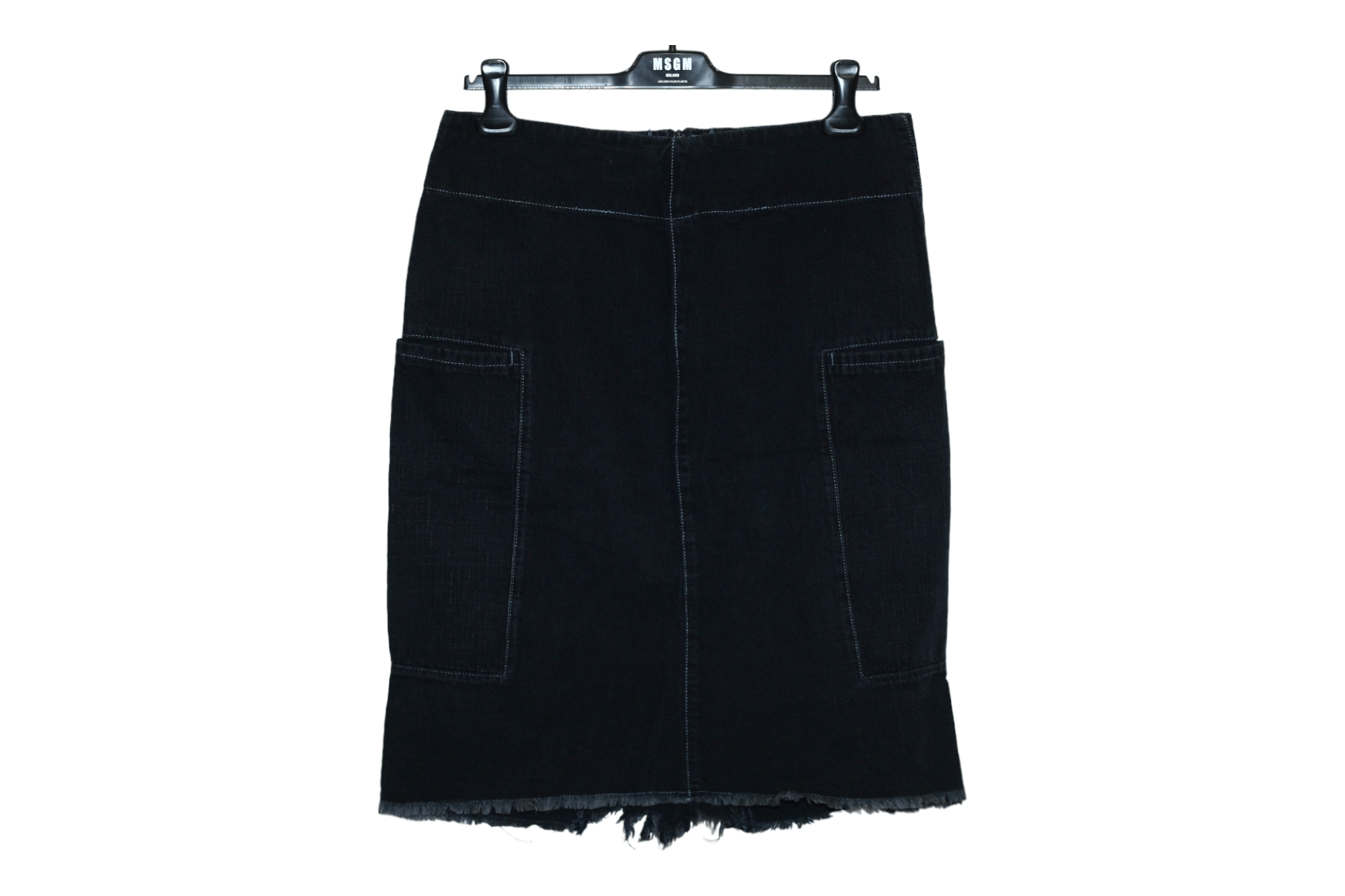 Marithe + Francois Girbaud Y2K 🔥 M+F.G. Deep Indigo Dyed Distressed Denim Cargo Skirt Size 28" / US 6 / IT 42 - 1 Thumbnail