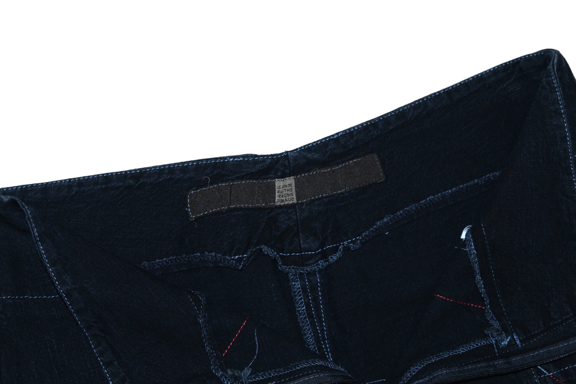 Marithe + Francois Girbaud Y2K 🔥 M+F.G. Deep Indigo Dyed Distressed Denim Cargo Skirt Size 28" / US 6 / IT 42 - 9 Thumbnail