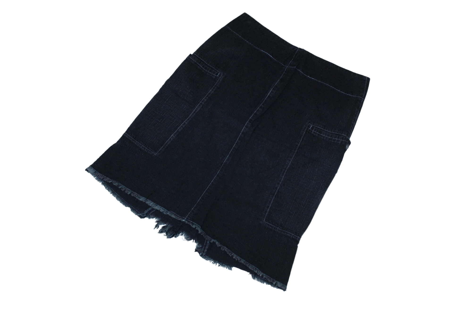 Marithe + Francois Girbaud Y2K 🔥 M+F.G. Deep Indigo Dyed Distressed Denim Cargo Skirt Size 28" / US 6 / IT 42 - 6 Thumbnail