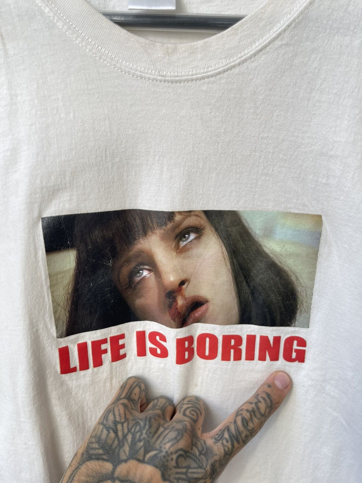 Vintage Vintage LIFE IS BORING DRUGS GIRL SHIRT THRASHED 4Gseller Size US L / EU 52-54 / 3 - 3 Thumbnail