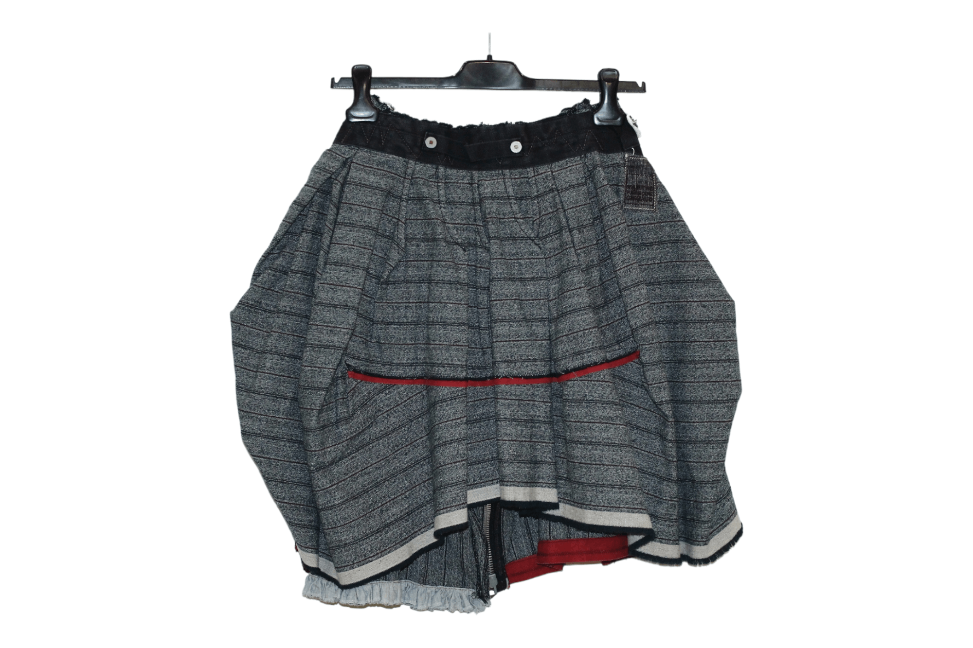 image of Avant Garde x Marithe Francois Girbaud M+Fg Deconstructed Asymmetric Hickory Denim Skirt in Grey, W