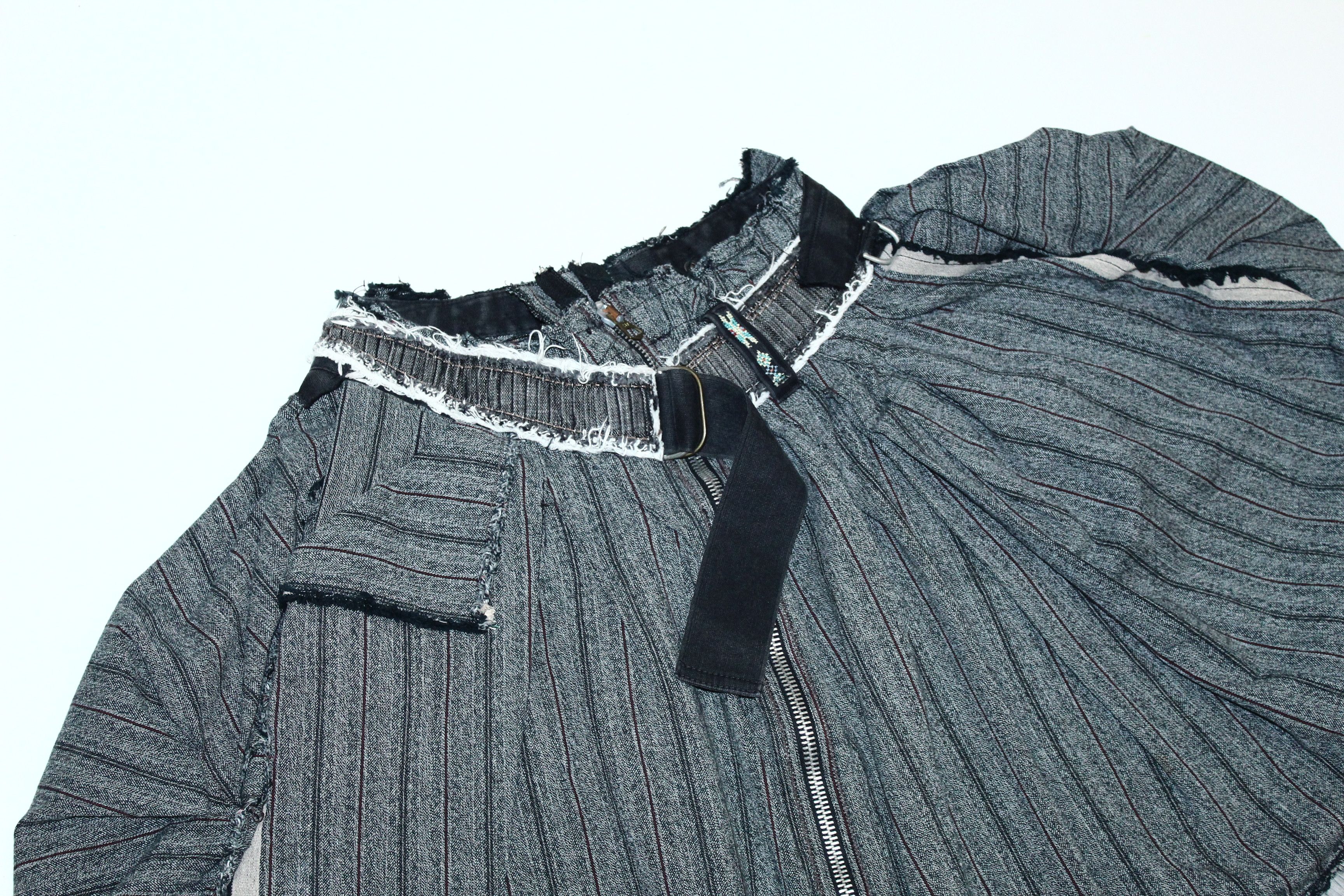 Marithe + Francois Girbaud RARE🔥 M+FG deconstructed asymmetric hickory denim skirt Size 26" / US 2 / IT 38 - 11 Thumbnail