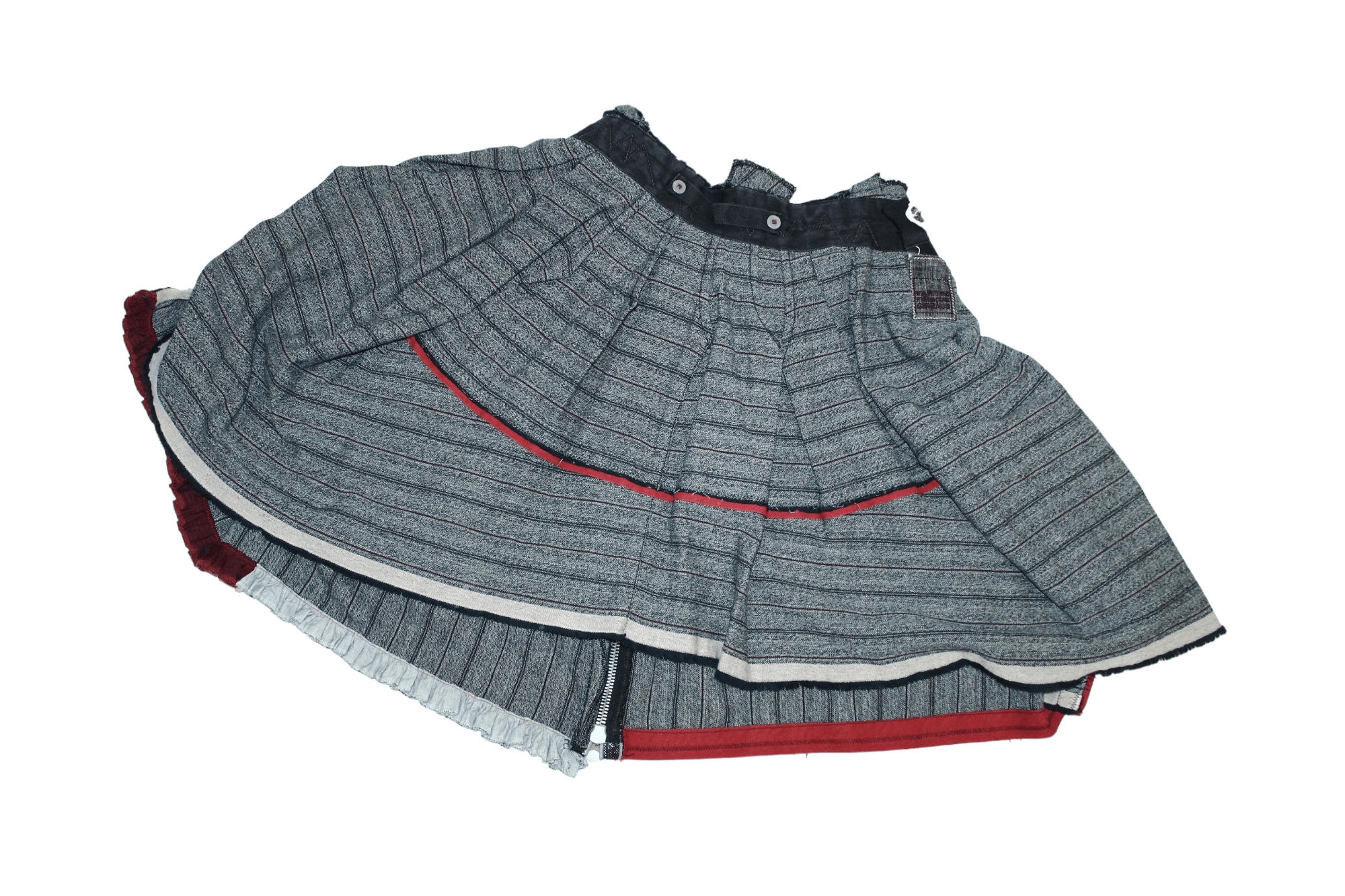 Marithe + Francois Girbaud RARE🔥 M+FG deconstructed asymmetric hickory denim skirt Size 26" / US 2 / IT 38 - 3 Thumbnail
