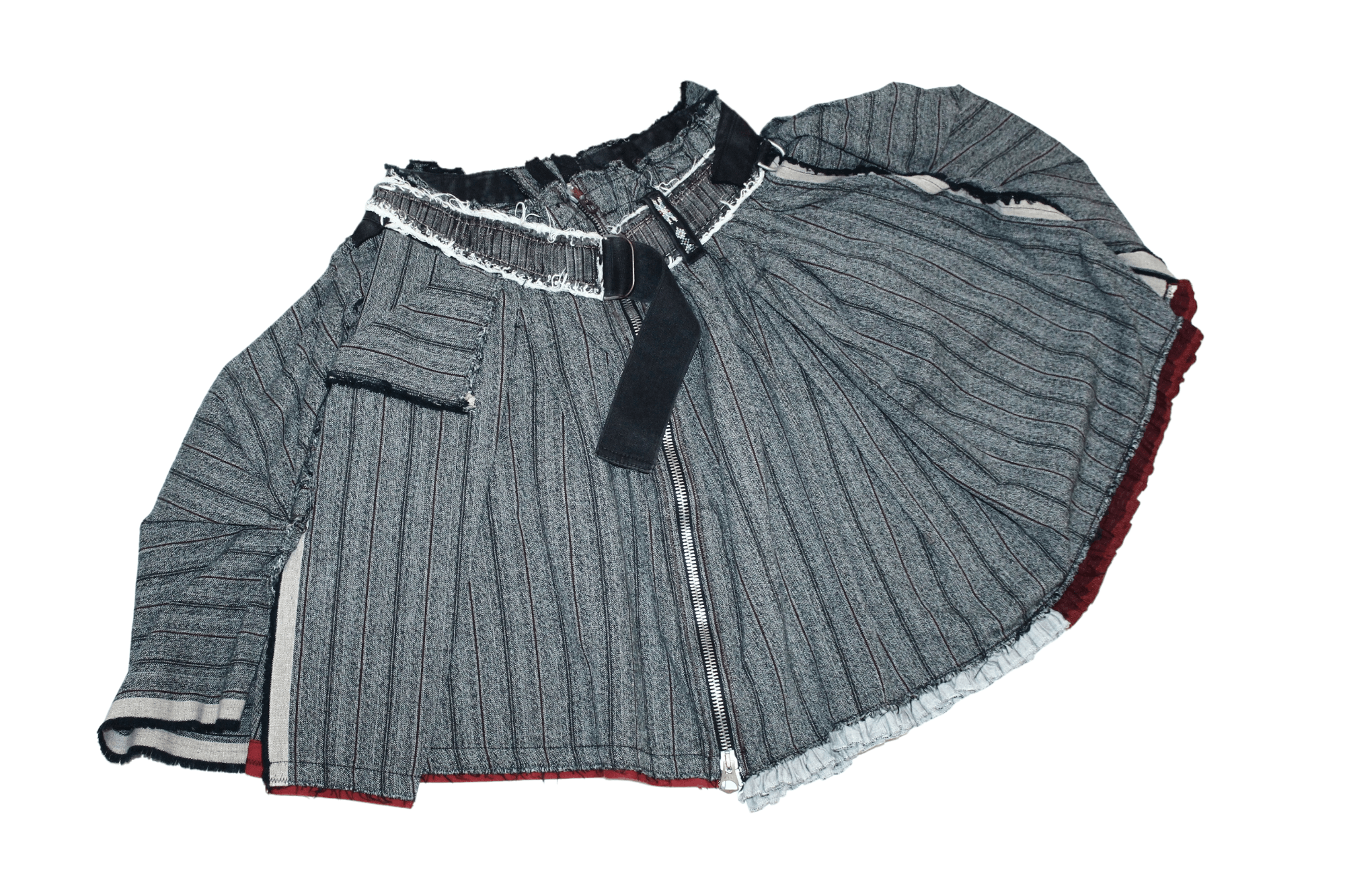 Marithe + Francois Girbaud RARE🔥 M+FG deconstructed asymmetric hickory denim skirt Size 26" / US 2 / IT 38 - 4 Thumbnail