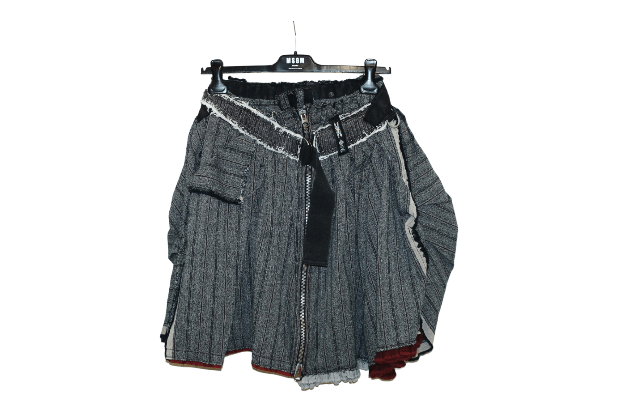 Marithe + Francois Girbaud RARE🔥 M+FG deconstructed asymmetric hickory denim skirt Size 26" / US 2 / IT 38 - 2 Thumbnail