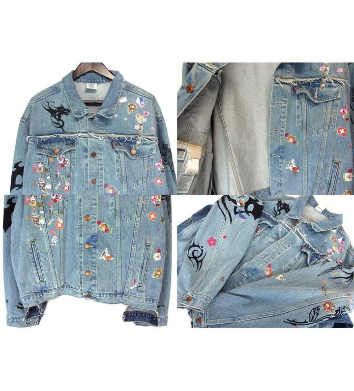Levi's × Vetements Vetements x Levi's Tribal Sticker Oversized Denim Trucker Size US S / EU 44-46 / 1 - 3 Thumbnail