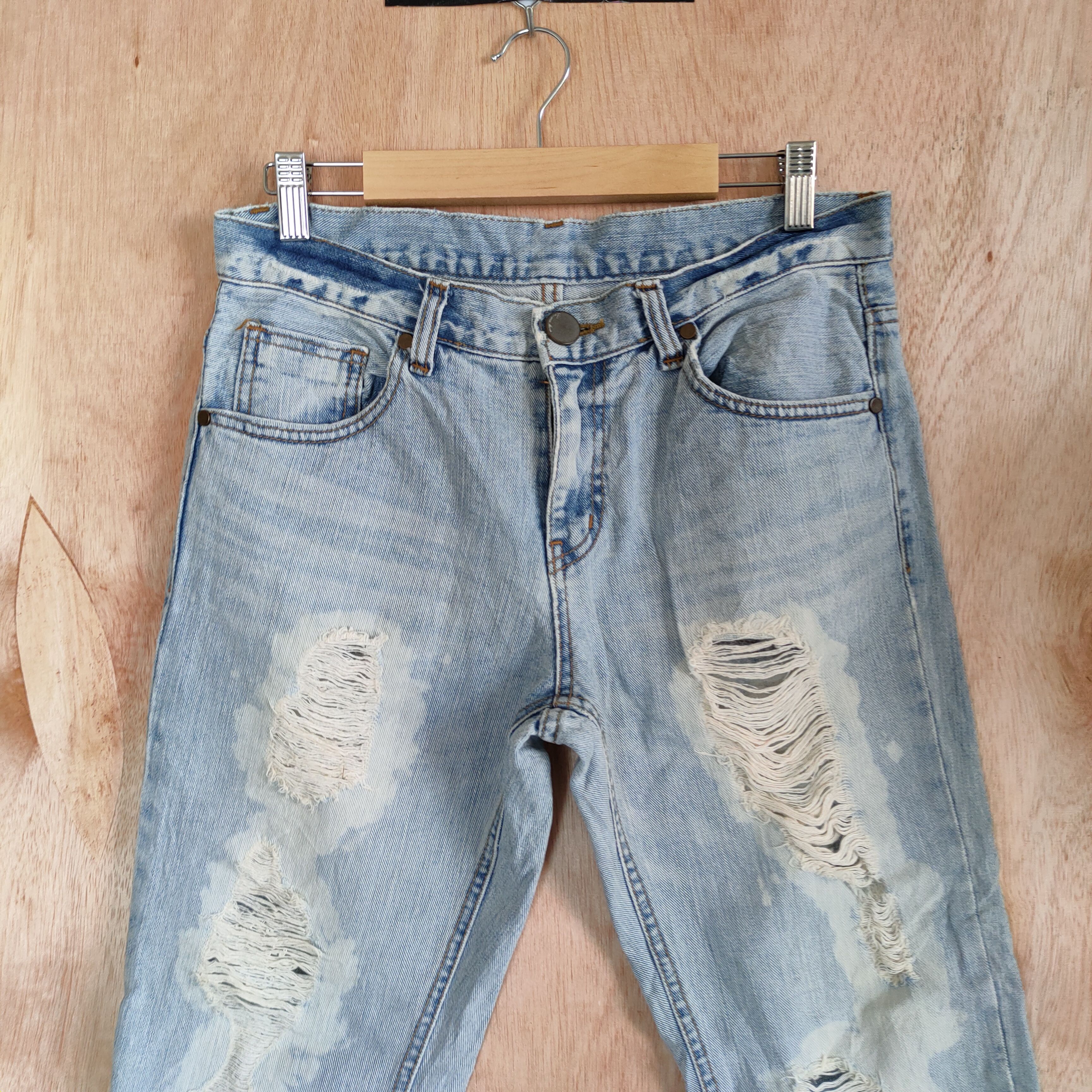 Japanese Brand × Vintage VINTAGE JAPANESE DISTRESSED RIPPED JEANS DENIM JEANS Size US 28 / EU 44 - 2 Thumbnail