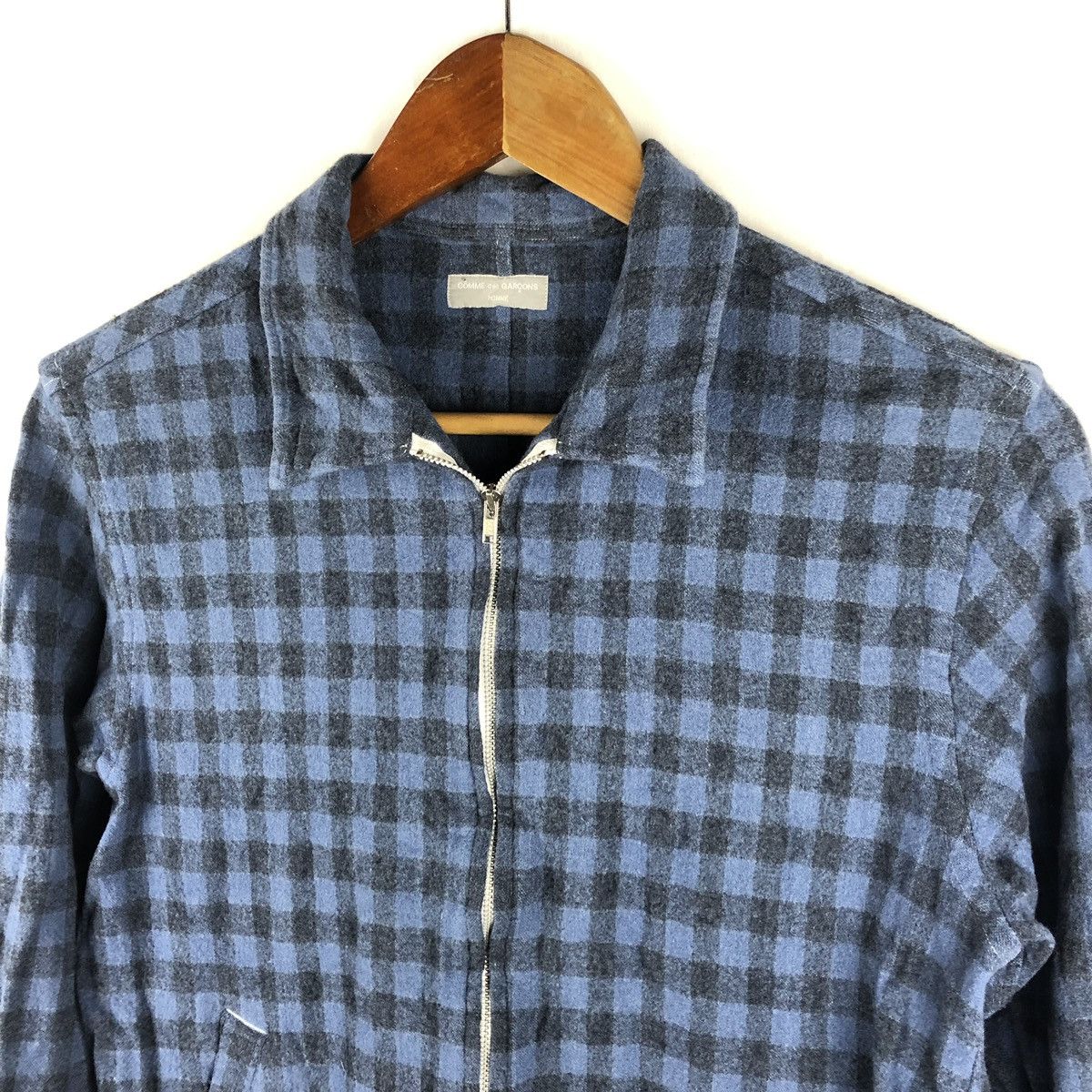 Comme des Garcons Homme Vintage AW2000 CDG Homme Light Zipper Wool Jacket Size US S / EU 44-46 / 1 - 5 Thumbnail