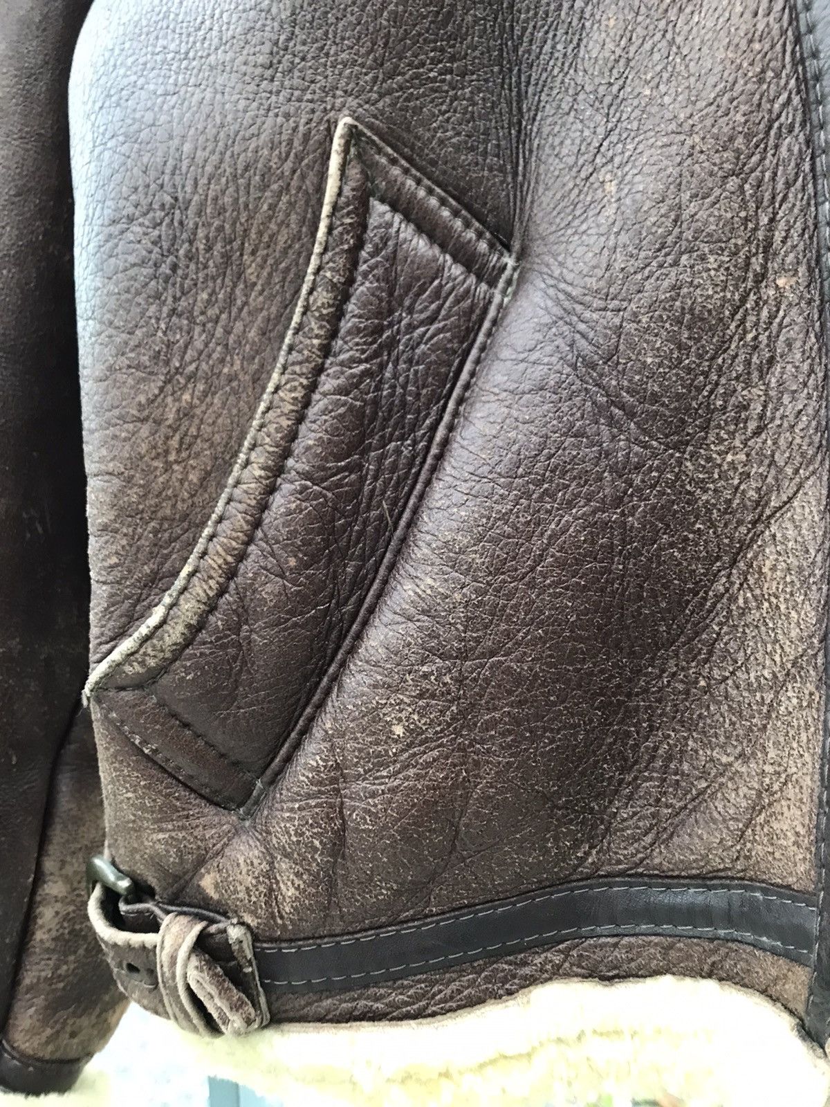 Vintage CARLA Aviator B-3 Distressed Leather Jacket Size US L / EU 52-54 / 3 - 12 Thumbnail