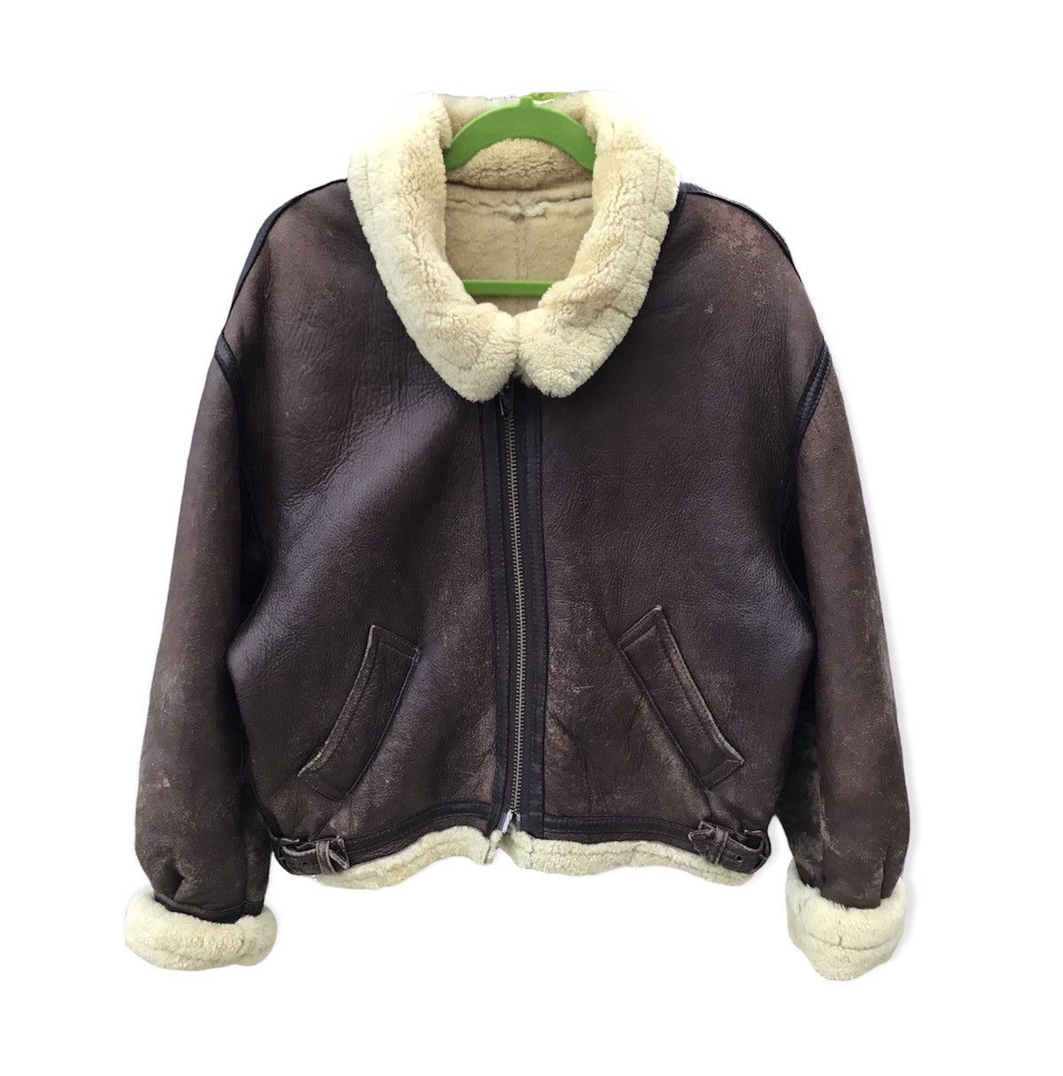 Vintage CARLA Aviator B-3 Distressed Leather Jacket Size US L / EU 52-54 / 3 - 1 Thumbnail