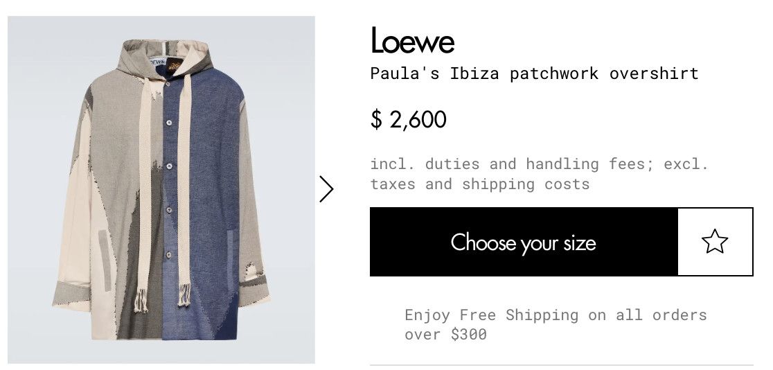 Loewe *NEW* PATCHWORK OVERSIZED OVERSHIRT PAULA'S IBIZA 48 Size US M / EU 48-50 / 2 - 2 Thumbnail
