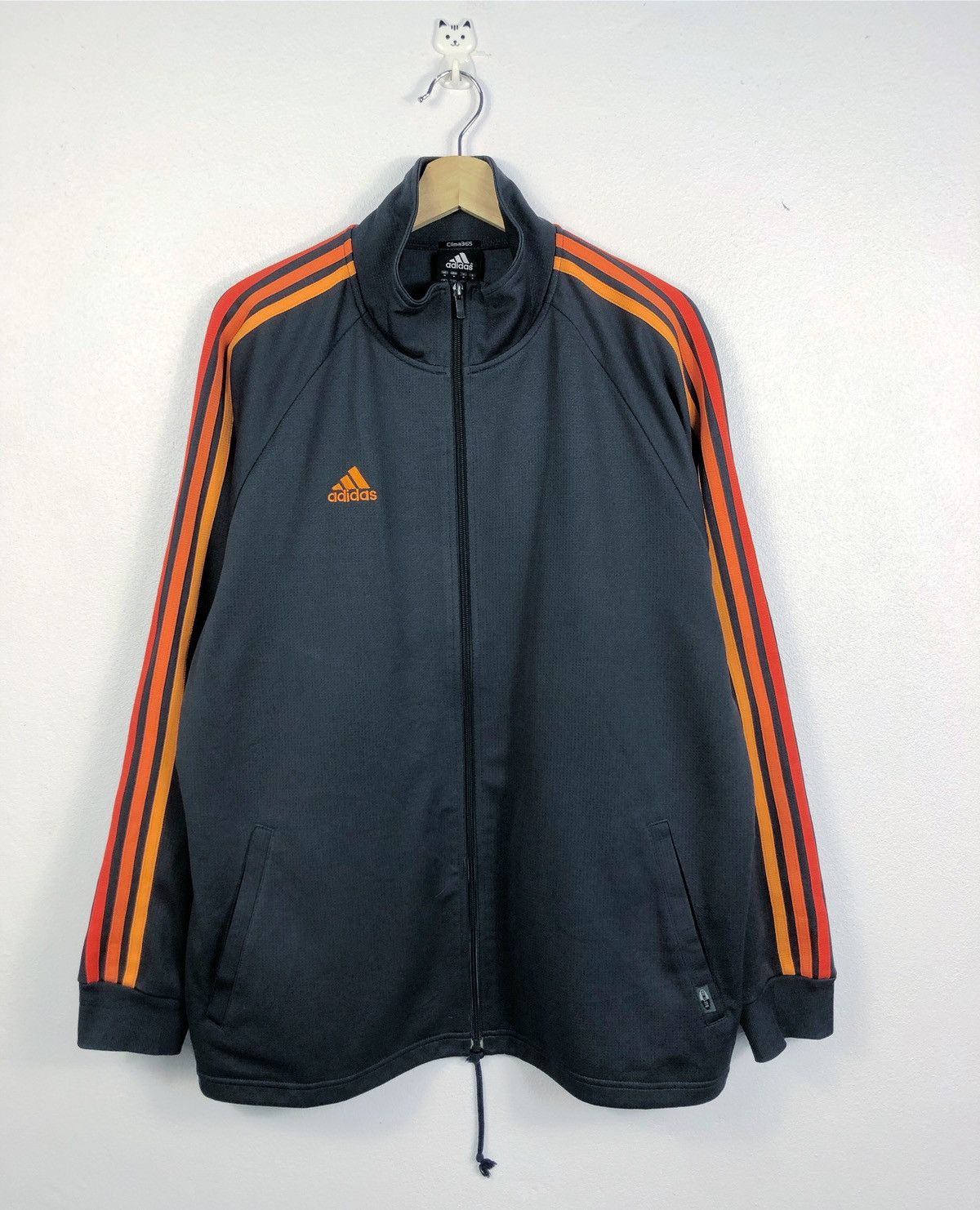 image of Adidas 3 Stripes Track Jacket in Grey, Men's (Size Medium)