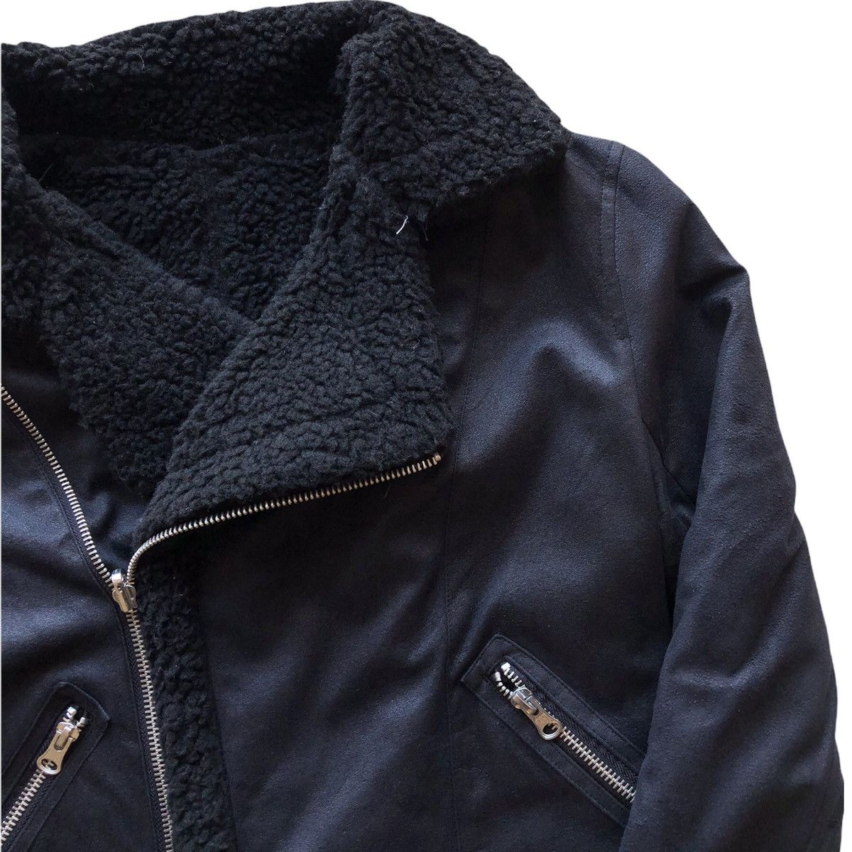 Japanese Brand Vintage Reversible Sherpa Jacket Cropped Double Collar Size US XXS / EU 40 - 4 Thumbnail